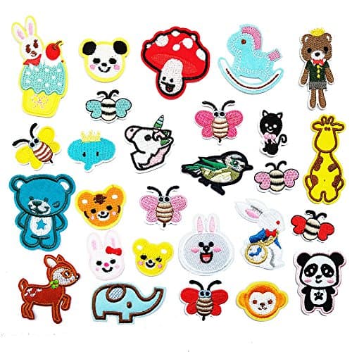 Czorange 27pcs Animals Iron On Patches Pack for Kids Decoration Sew On Patches for DIY Jeans Jacket, Clothing, Handbag, Shoes,Caps