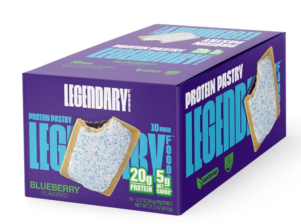 New Cake Style Tasty Pastry | Low Carb, High Protein, Keto Friendly, No Sugar Added, Protein Snacks, On-The-Go Breakfast, Keto Food, Keto Snacks - Caddie-Retail 10pk Blueberry Pastry