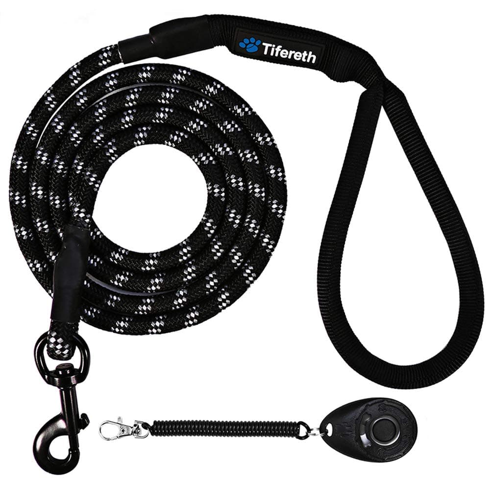 Rope Medium-Large 6ft Dog-Leash - Strong Big Heavy Duty Climbing Rope Leash with Soft Padded Handle for Medium to Large Dogs
