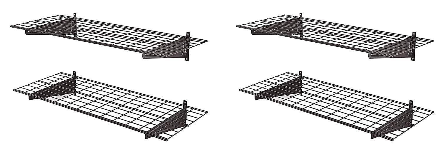 Muscle Rack HWS4818-2PKSV Heavy-Duty 48" Wall Shelf, 11" Height, 96" Width, 18.0" Length, (2 X Pack of 2)