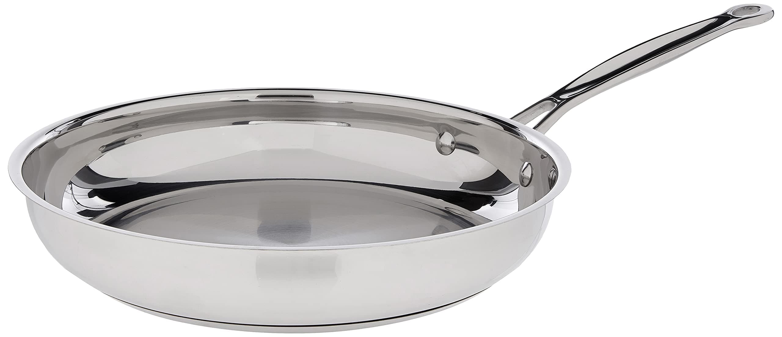 10-Inch Open Skillet, Stainless Steel Skillet with Lid, Large Kitchen Pan, Dishwasher Safe, Compatible with Induction, Electric, Gas Cooktops, Oven Safe Saucepan, Cool Grip Handles