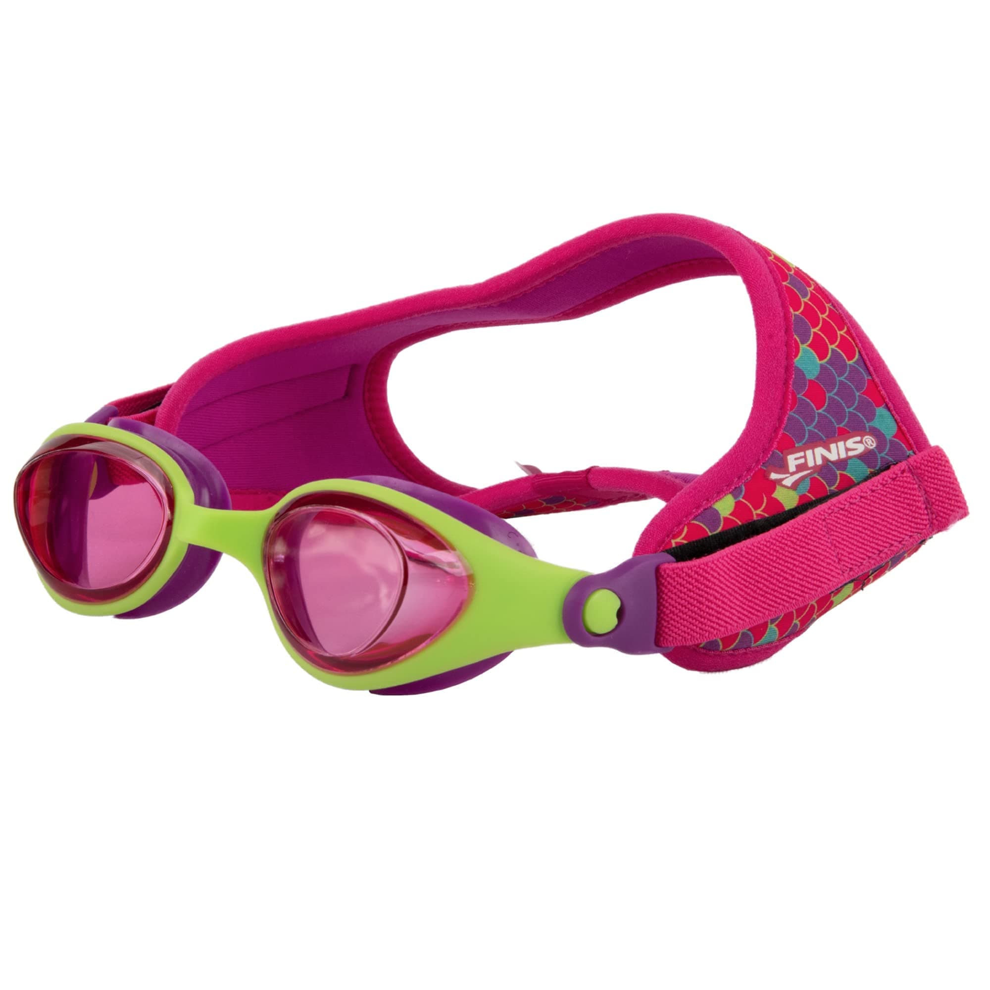 FINIS DragonFly Kids Swim Goggles - Ages 3-8 - UV Protection - Floating Neoprene Strap - Soft Silicone Fit - Scales