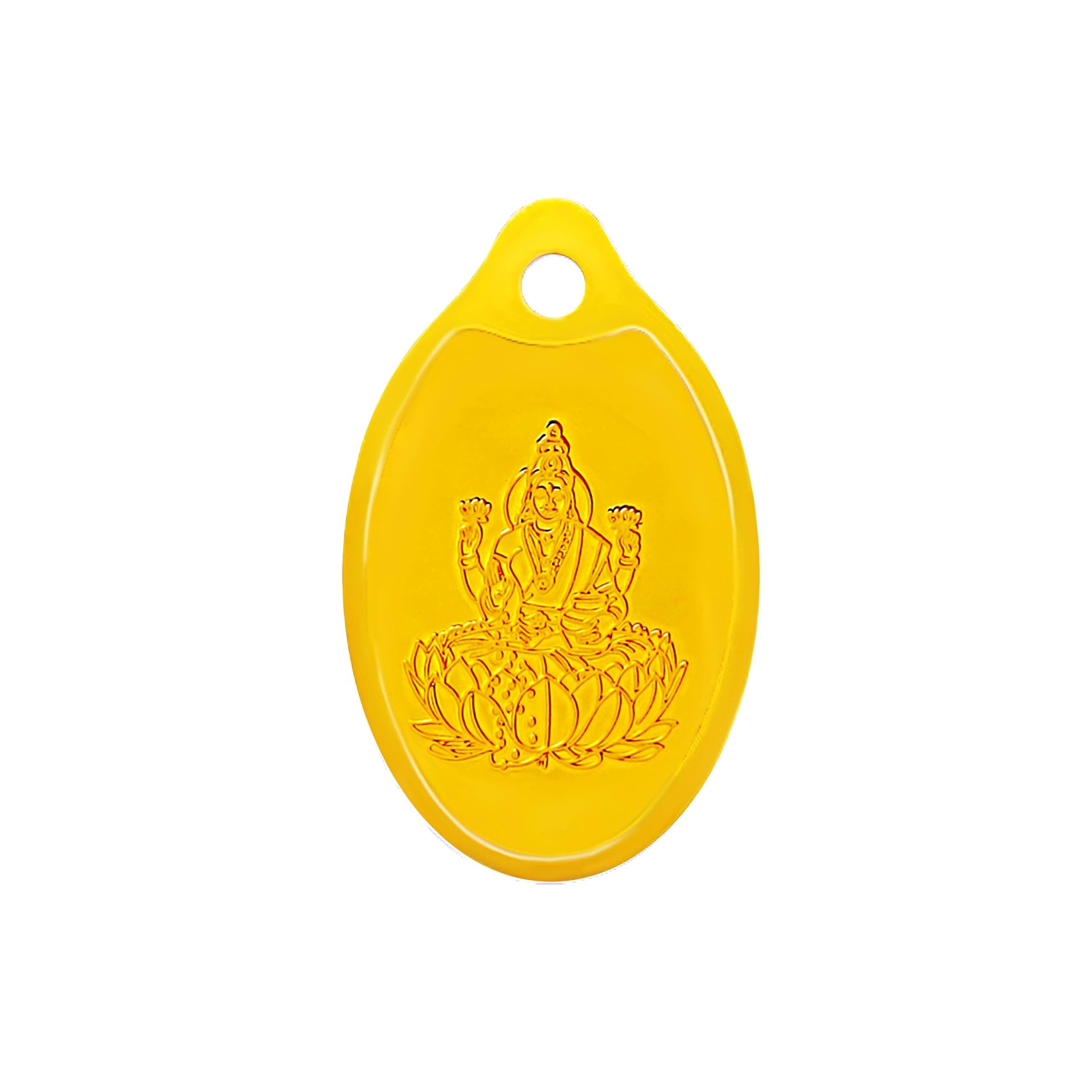 Swarnavarsham 24K (999) Yellow Gold Oval Laxmi Pendant 2 Gram