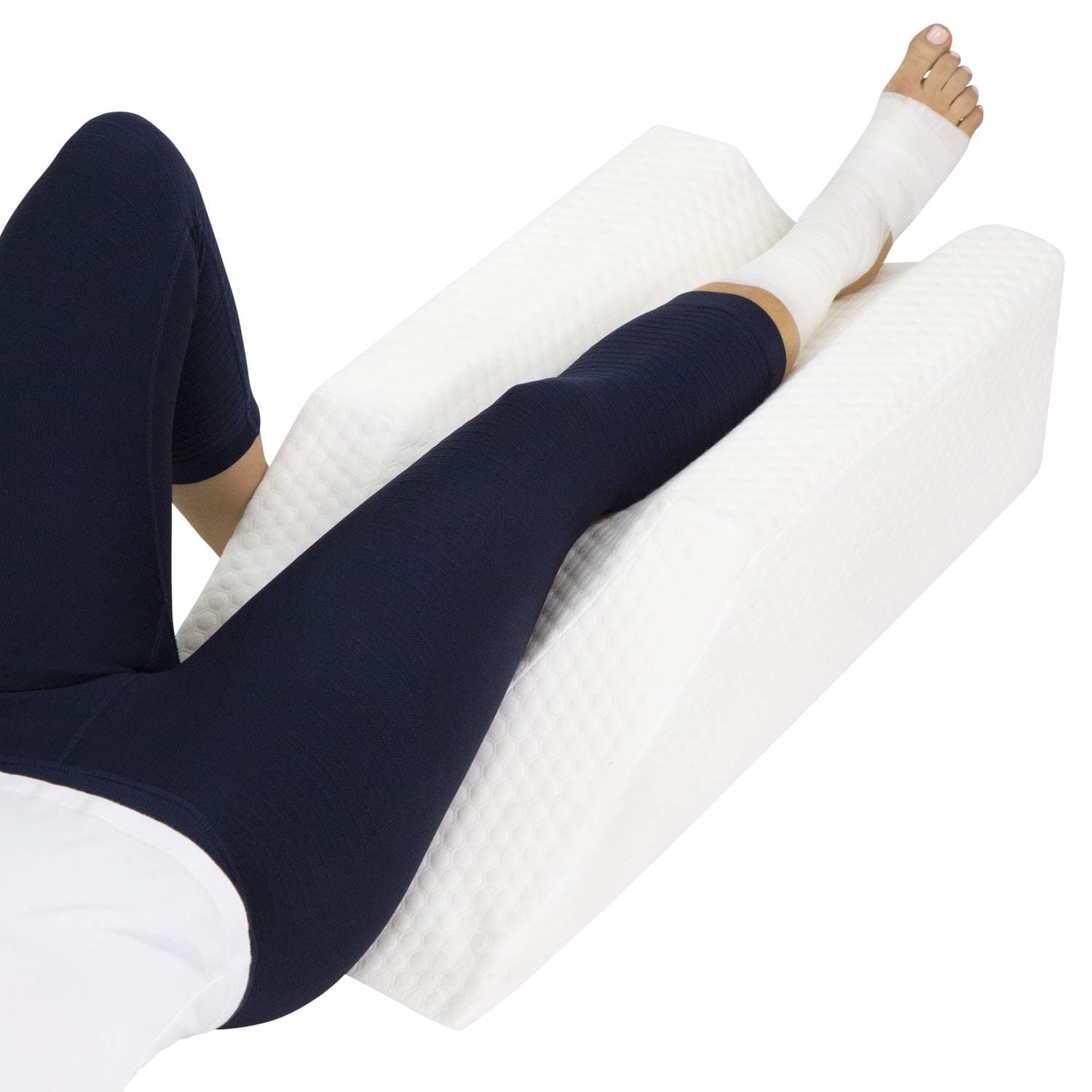 Leg Elevation Pillow - for Swelling, Elevating, Post Surgery Recovery Support - Firm Wedge Rest - Breathable for Knee, Ankle and Foot Injury Pain Relief - Improve Circulation and Sleep
