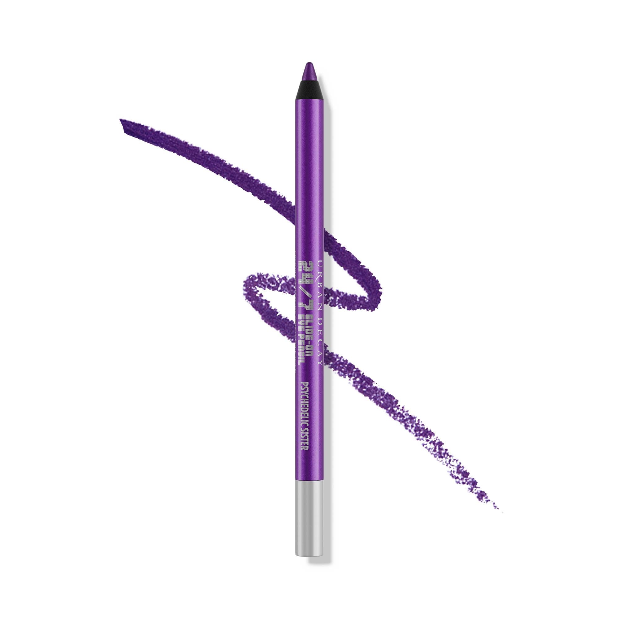 24/7 Glide-On Waterproof Eyeliner Pencil (Psychedelic Sister - Purple Shimmer), Smudge-Proof, Transfer-proof, Long-lasting Colored Eye Liners, Hydrating Vitamin E, Cruelty-free - 0.04 oz