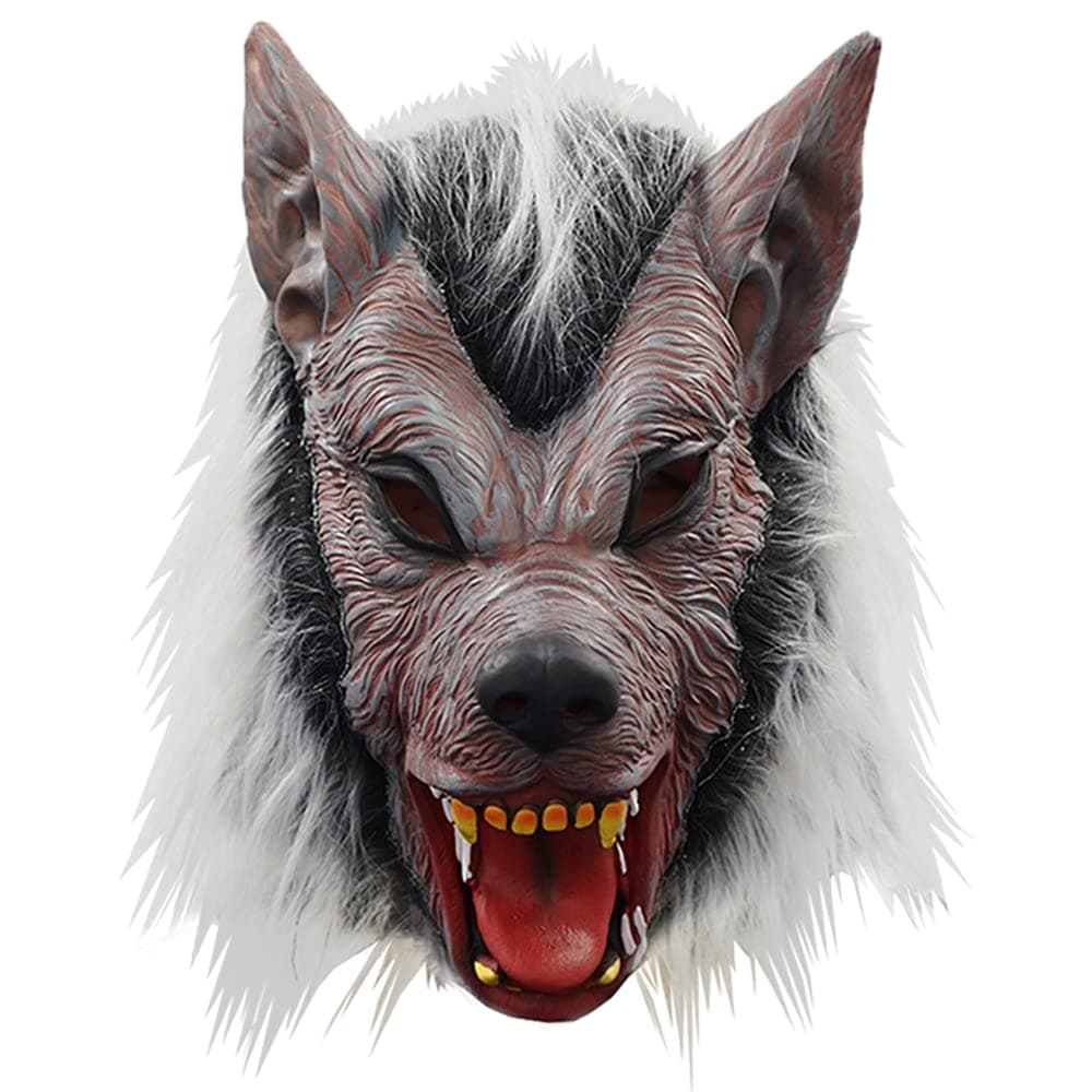 EraSpooky Werewolf Mask for Men Halloween Costume Full Head Latex Wolf Masks