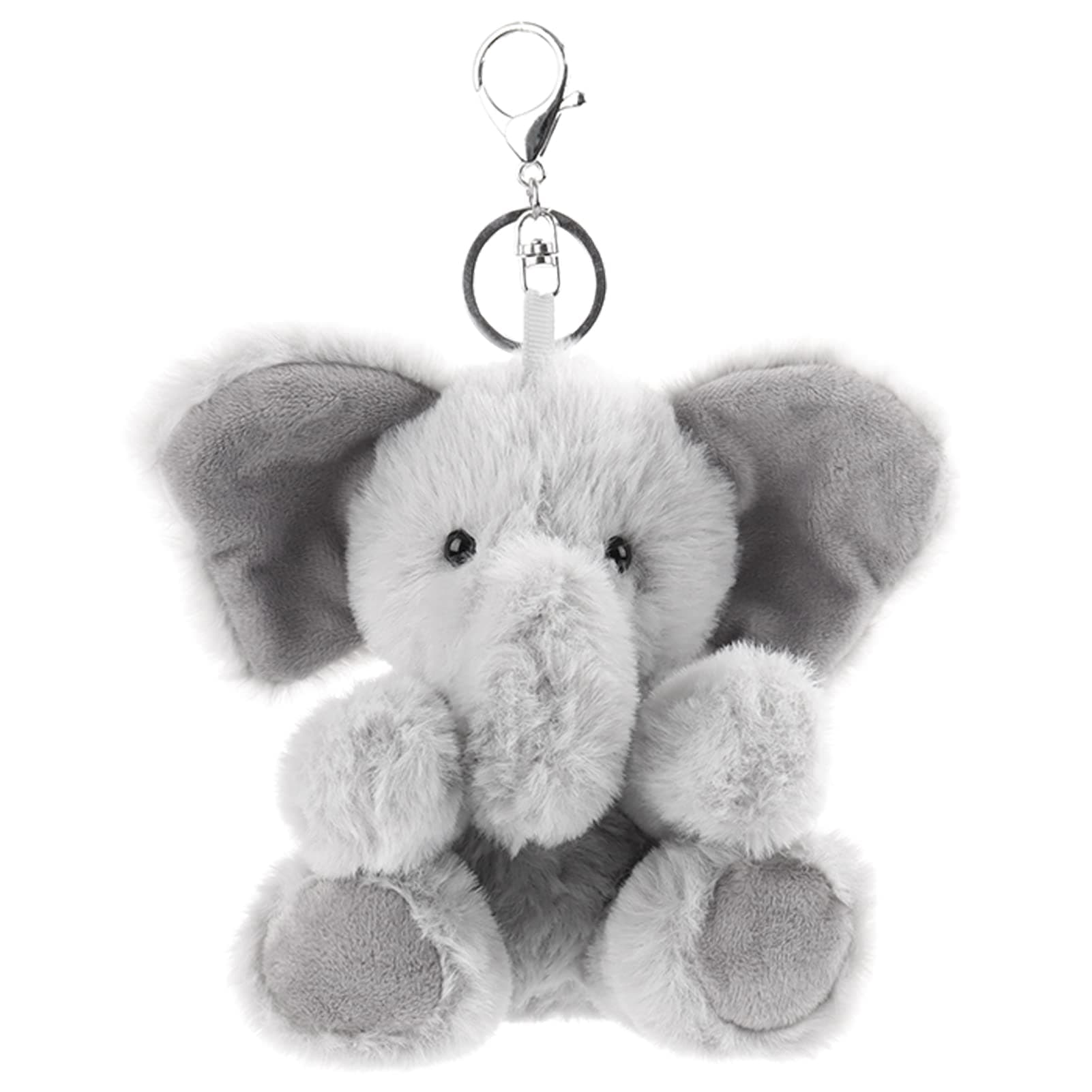 Cute Toys Plush Gray Elephant Stuffed Animal Soft Keychain for Kids Bag, Purse, Backpack, Handbag