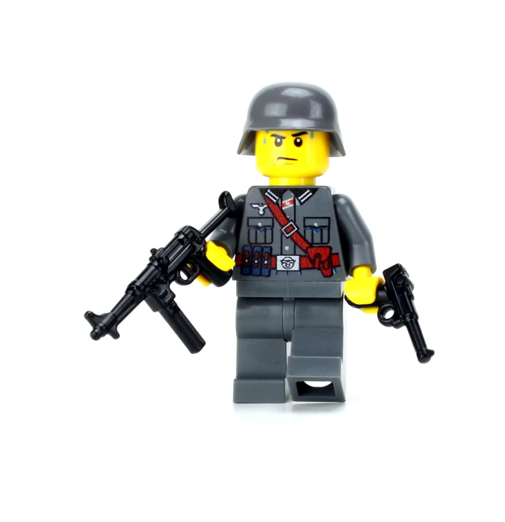 Battle Brick 1.6 Inches Tall Collectible German WW2 MP40 Soldier Custom Minifigure | Genuine Military Minifig | Printed in The USA | World WAR 2 | Great Gift for Ages 8+ to Adult AFOL