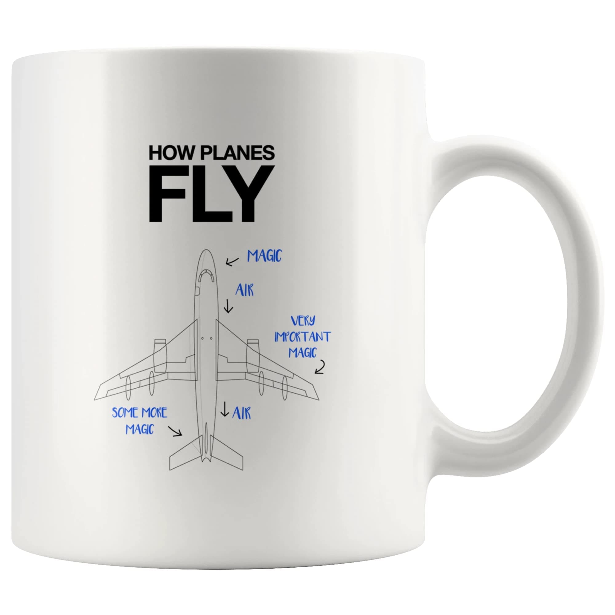 How Planes Fly Pilot Gifts Aviation Aerospace Engineer Student Airplane Aircraft Mechanic Captains Flight Attendant Graduation Pilot Dad Husband Boyfriend Girlfriend Ceramic Coffee Mug (11 oz)