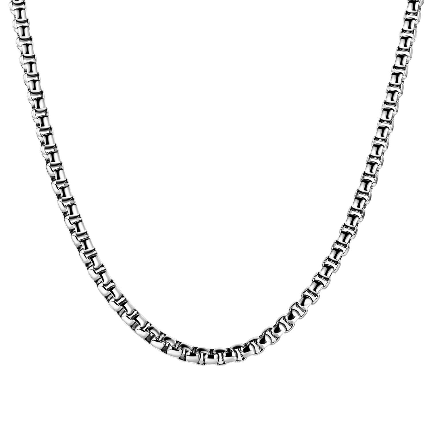 Estendly2mm-7mm 16-38In Stainless Steel Rolo Chain Necklace Crude Chain Necklace for Men Women Jewelry