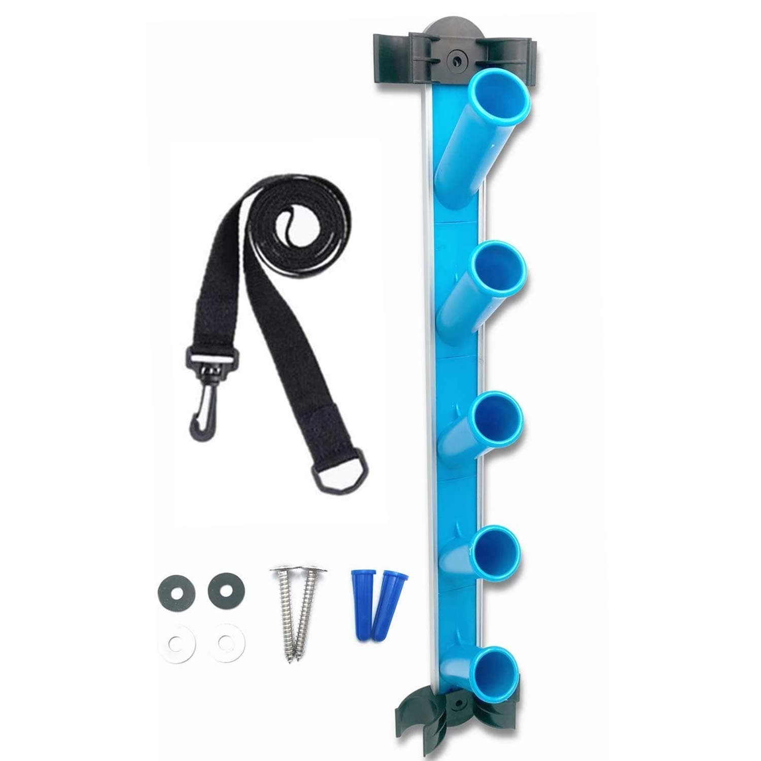 MENG ZHI AO Pool Accessories Holder Rack Pool Pole Hanger Hose Strap Hook Perfect Pool Equipment Organizer Rack for Poles Brushes Nets Vacuums and Other Cleaning Attachments