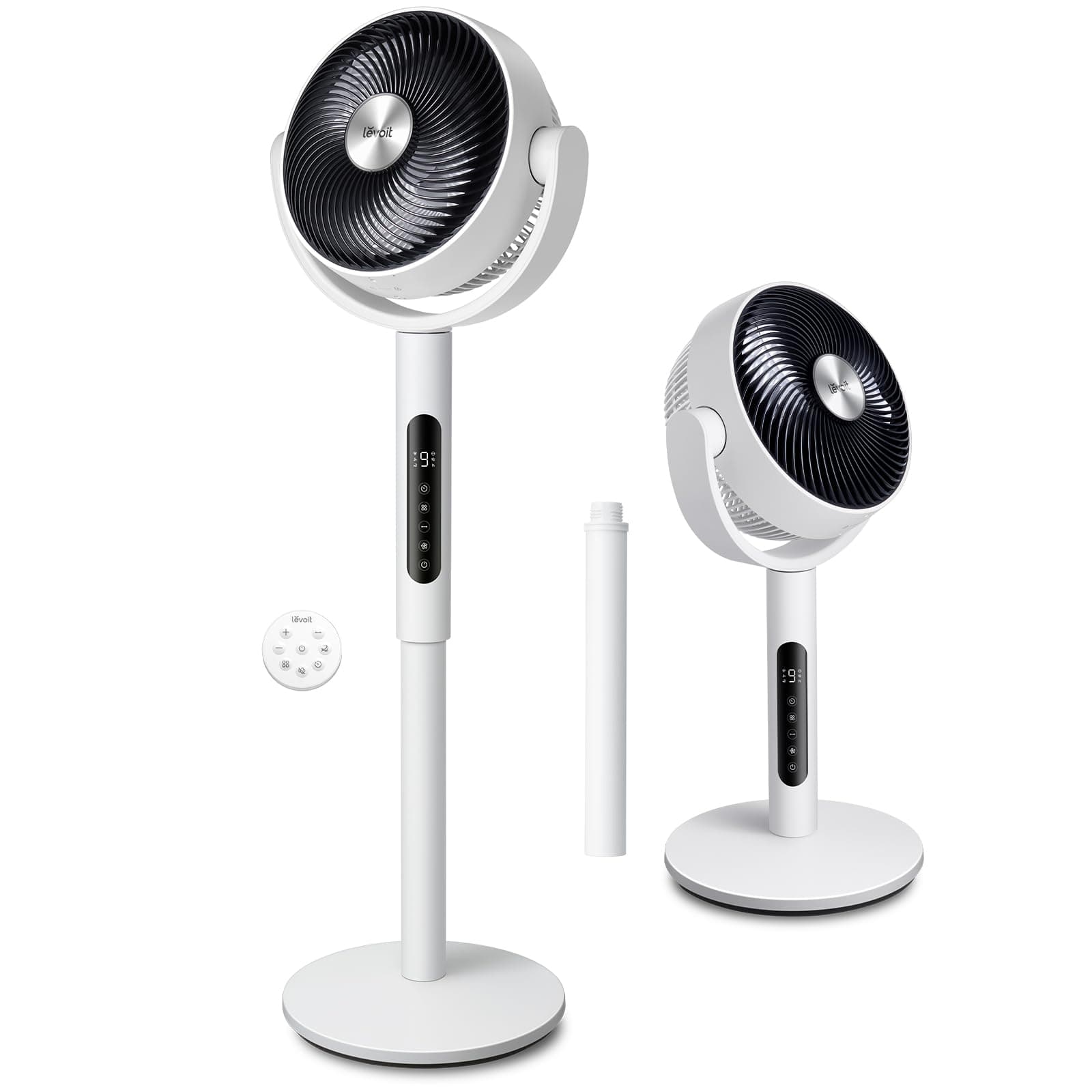 Levoit Standing Fan for Bedroom, CirculAir 120° Oscillating, Quiet 20dB, 9 Speeds, 4 Modes, DC Motor, 2 in 1 Pedestal & Tabletop, 82ft, Remote Control, Sensor, 9H Timer, 908CFM Ultra-High Airflow