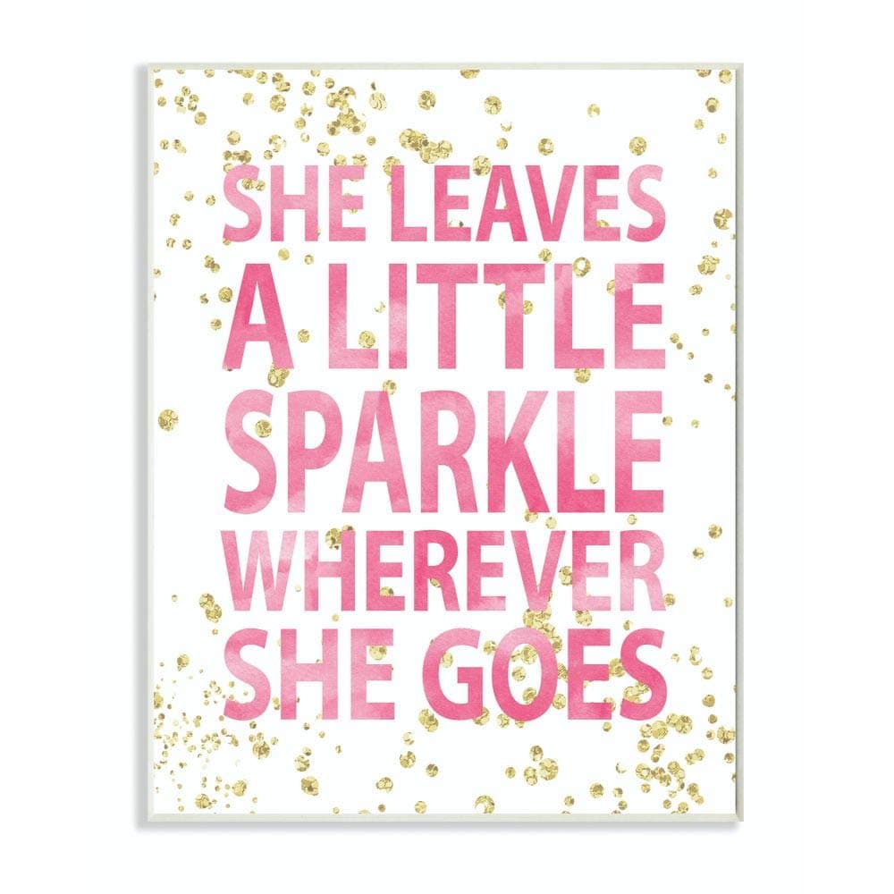 Stupell Industries She Leaves a Little Sparke Wall Plaque, 10 x 15, Design by Artist Susan Newberry Designs