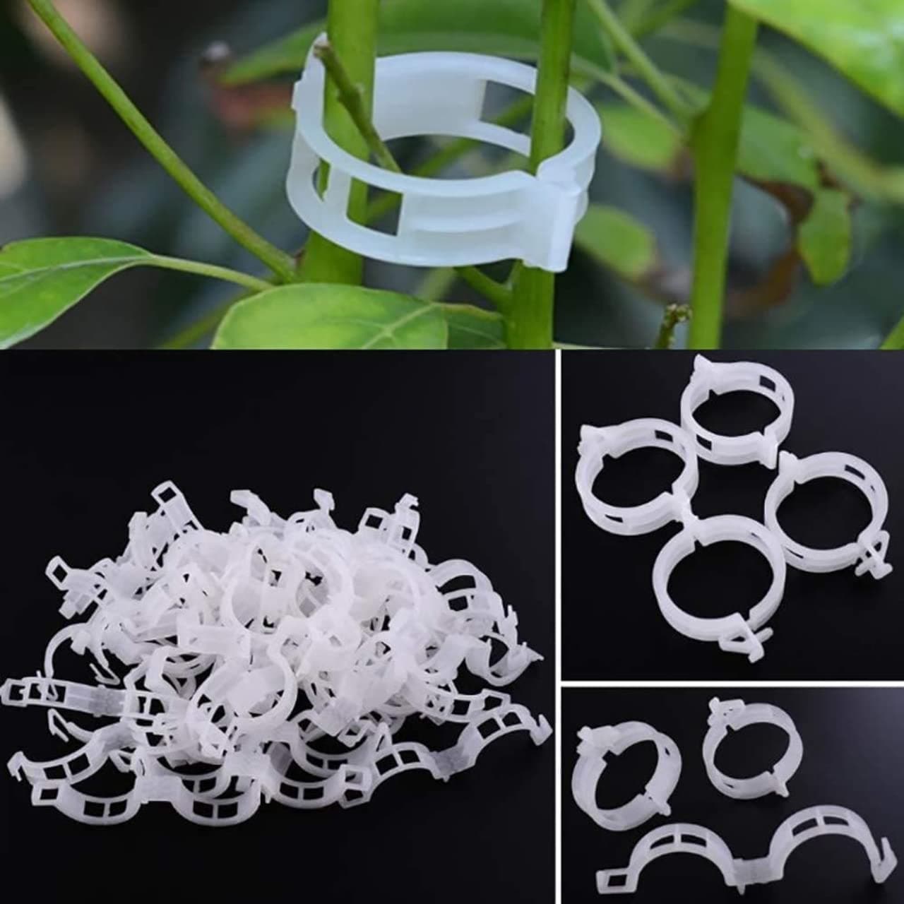 ecofynd 50 Pcs Plant Support Garden Clips, Garden Trellis Clips, Tomato Trellis Clips for Vine, Vegetables, Beans, Fruits, Flower to Grow Upright and Healthier