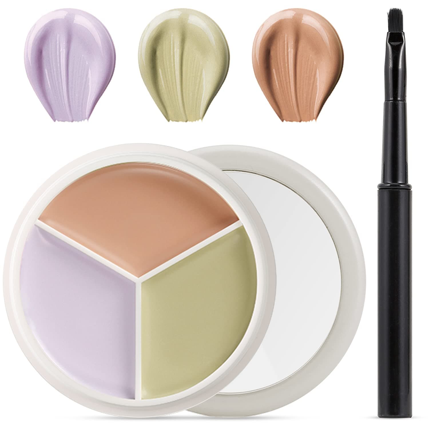 3 Colors Mini Concealer Contour Palette, Cream Concealer, Contour And Brighten 3 In 1, Custom Blend Corrects & Conceals Dark Circles, Blemish, Travel Size Makeup Pallet 15g