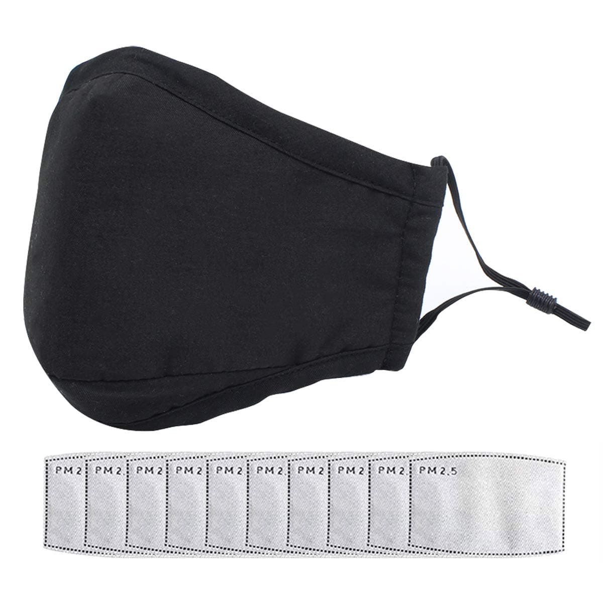 1 Cotton Cover + 10 pcs Replacement In-serts, Unisex Adults,Washable, Reusable,Black