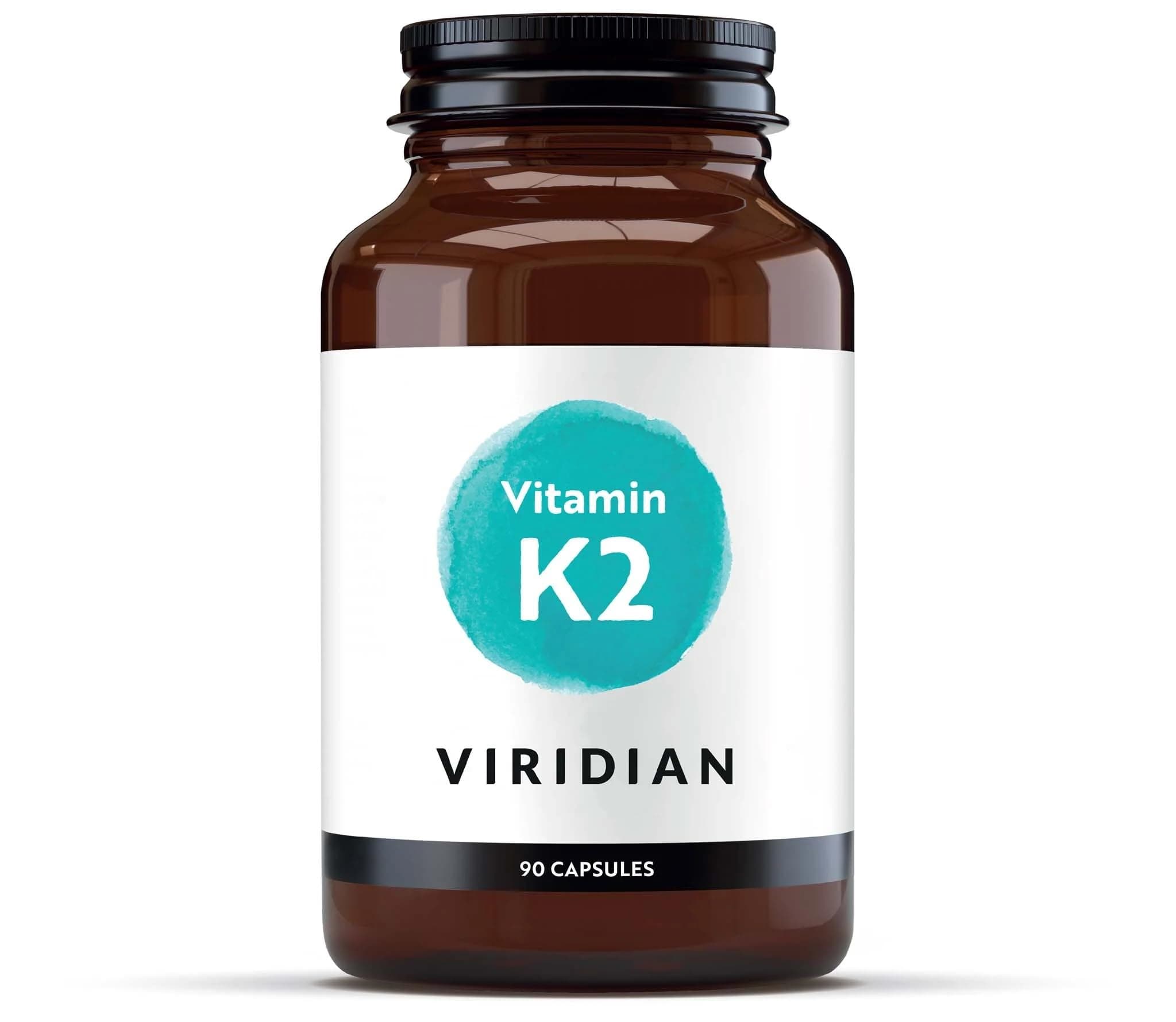 Viridian - Vitamin K2, 90 Capsules | Vegan Formula, Contributes to Maintenance of Normal Bones and Normal Blood Clotting | Non-Animal Tested Form | Nutritionist Formulated