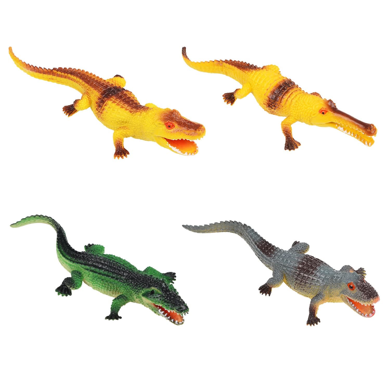 4 Pieces Crocodile Figurine Toy Plastic Crocodile Figurines Simulation Realistic Crocodile Toy for Kids Education and Micro-landscape Pool Decoration
