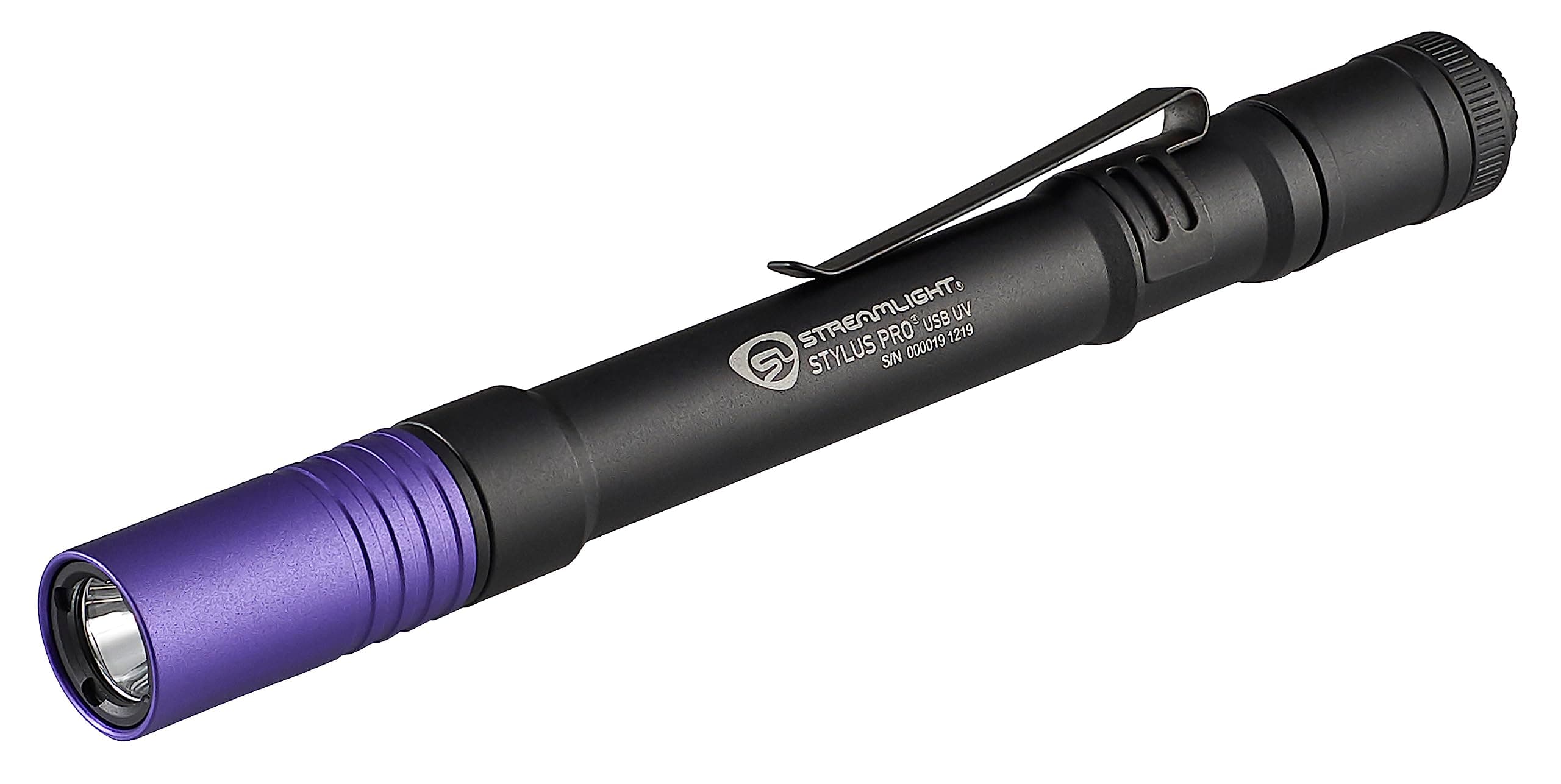 Streamlight 66149 Stylus Pro USB UV Rechargeable Pen Light with USB Cord and Nylon Holster