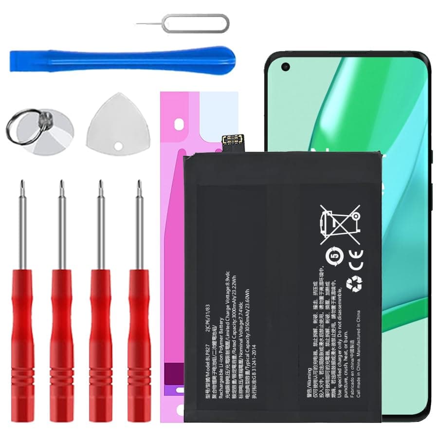 BLP827 Battery,2024 New Upgrade 3000mAh Li-Polymer Compatible with Oneplus 1+9 Pro LE2120|LE2121|LE2123|LE2125|LE2127 with Repair Tool Kits