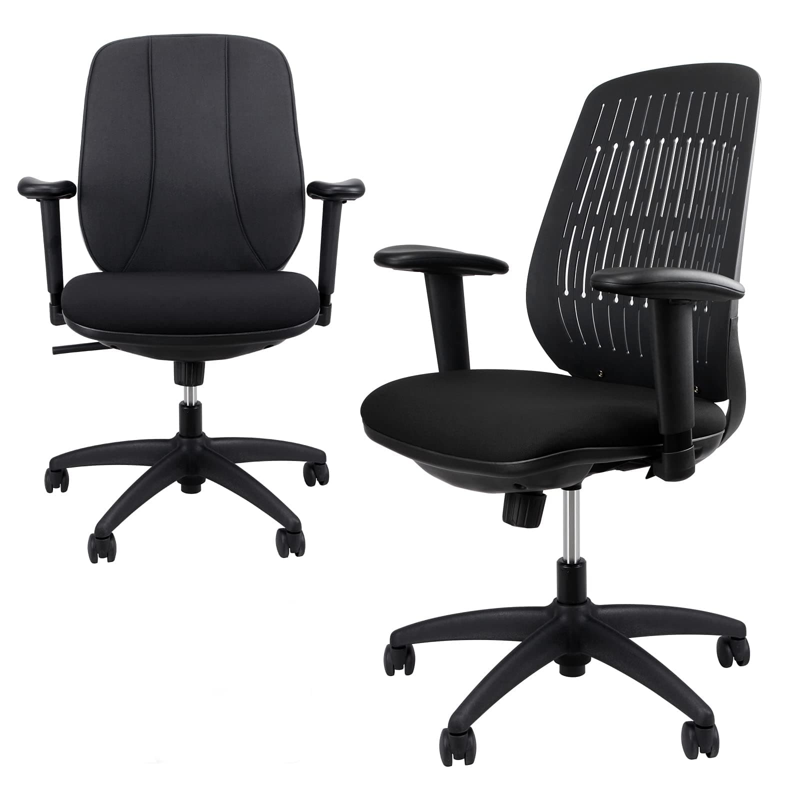 Ergonomic Office Chair, Home Office Work Chairs with Lumbar Support and Adjustable Arms, Swivel Computer Task Chairs with PA Wheels, Removable and Washable Fabric Backrest Cover, Tilt Function Chairs