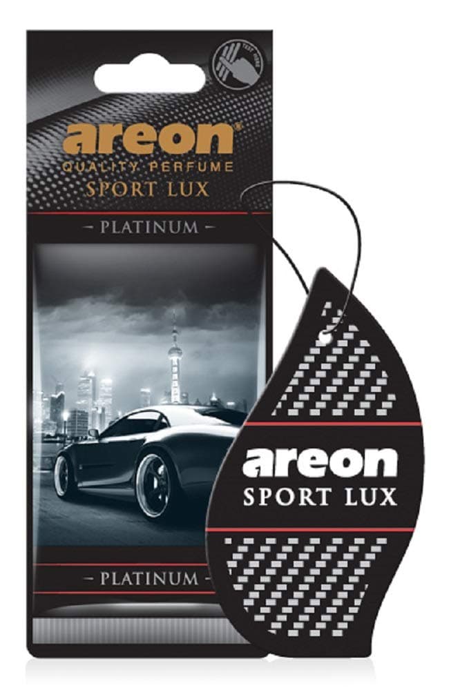 Areon Sport LUX Quality Perfume/Cologne Cardboard Car & Home Air Freshener Platinum (Pack of 12)