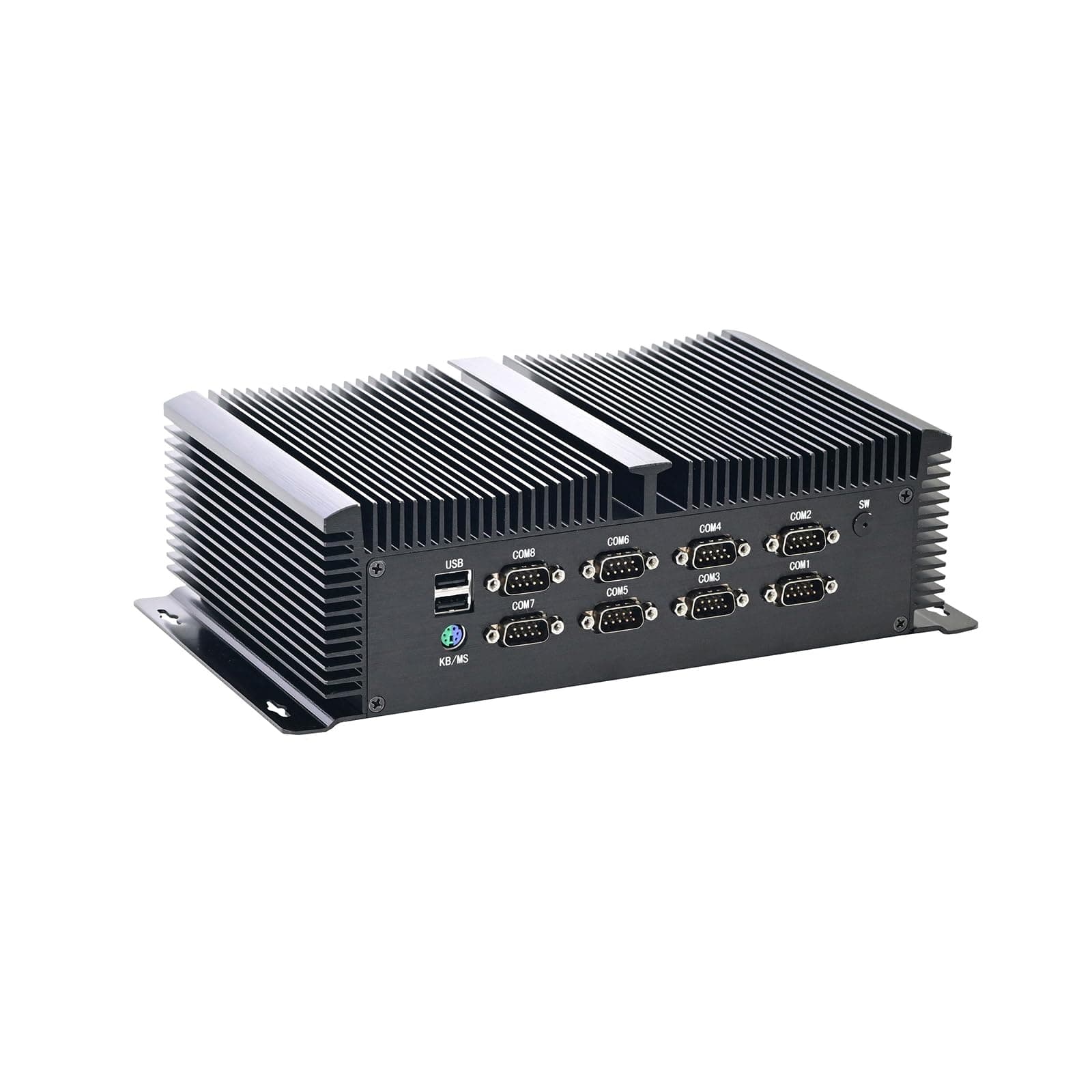 HUNSN Fanless Industrial Computer, IPC, Mini PC, Windows 11 / Linux Ubuntu, I7 1255U, IM11, 8 x COM, PS/2, 4 x USB3.0, 4 x USB2.0, GPIO, 3 x LAN, 2 x HDMI, DP, 64G RAM 1TB SSD 4TB HDD