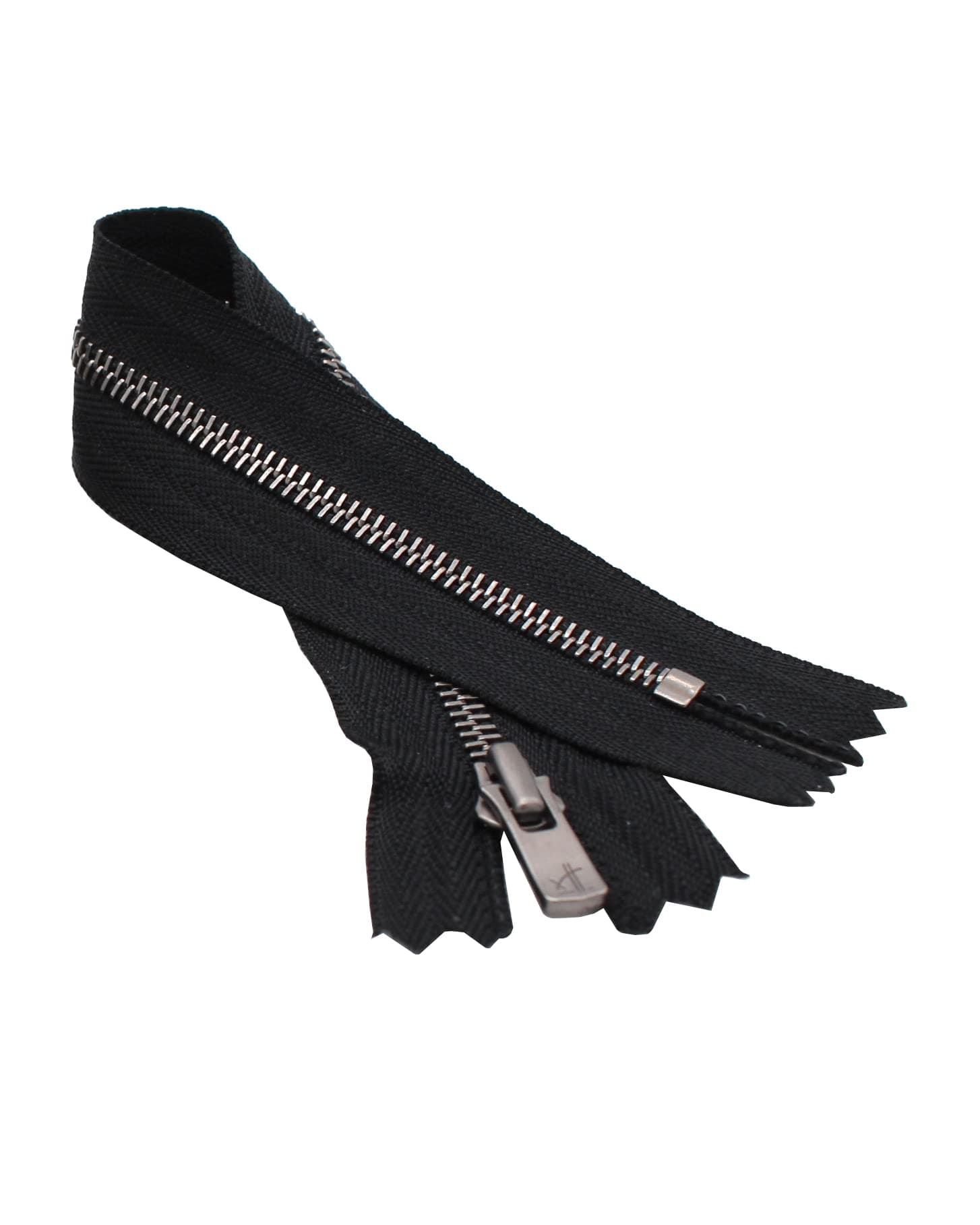 #2 Excella Antique Silver Zipper 9" - Closed Bottom - Black - YKK