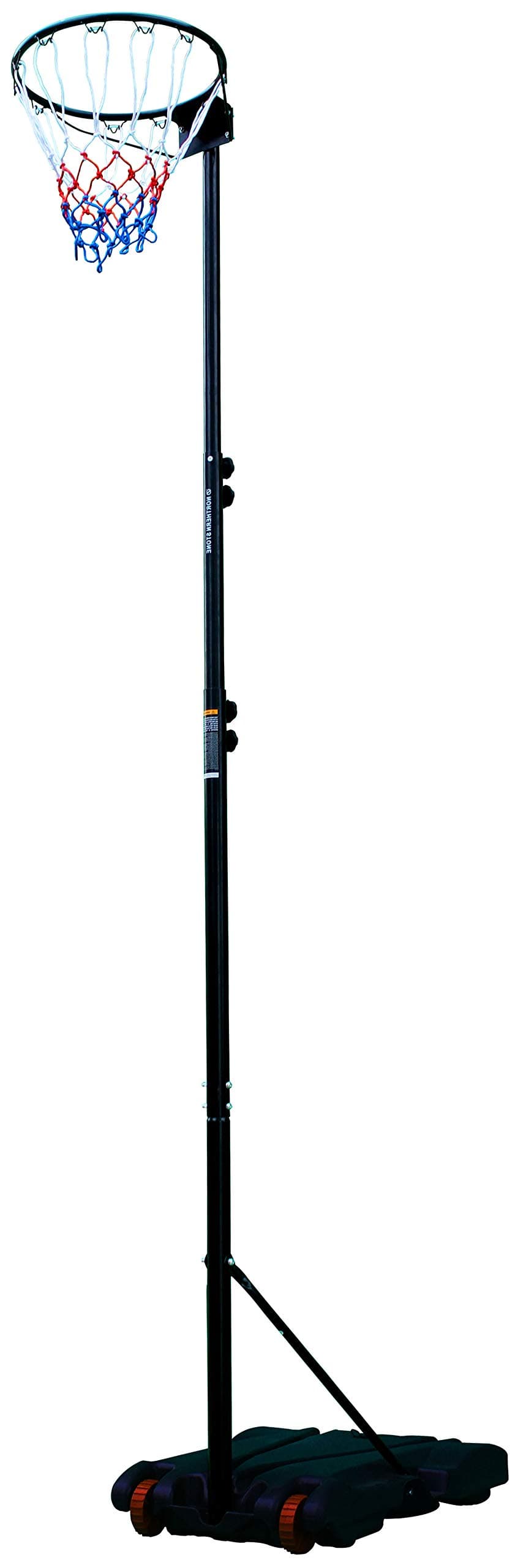 RAH Pro Court Portable Netball Hoop and Post Regulation Height Adjustable Ring Pole Stand, Black (RANBS005C)