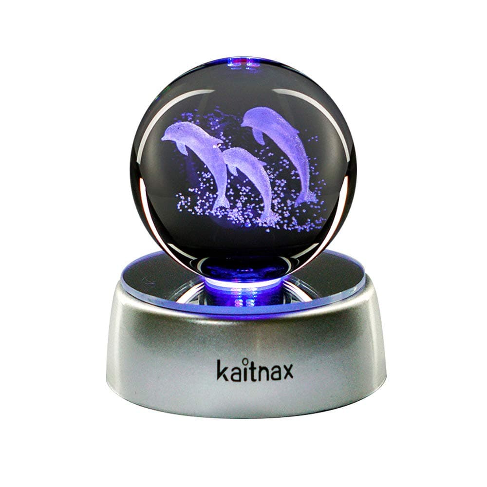 Kaitnax 3D Crystal Ball LED Night Light Table Lamps Change Color Toys Kids Bedroom Game Room Office Décor, Birthday Christmas Gifts for Child Boyfriend Girlfriend (Multi-Colored-Charm)
