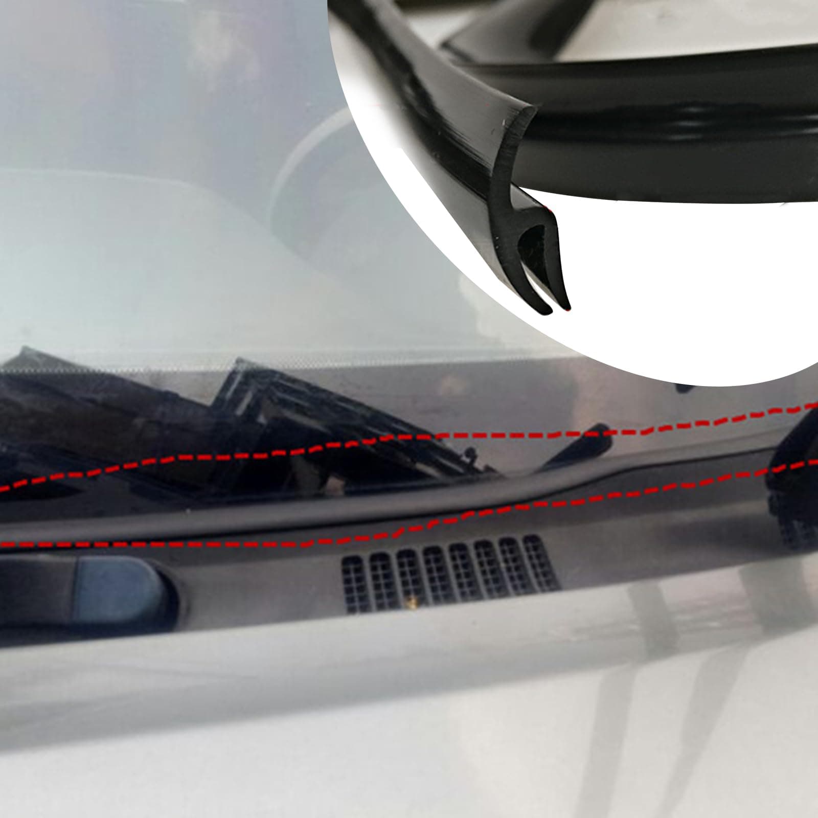 Windshield Rubber Seal Strip,Weather Stripping Seal Strip for Windshield,Car Weather Stripping,Sunroof Seal for Car/Truck/SUV Front Rear Windshield(5.6FT/1.7M,1PC)