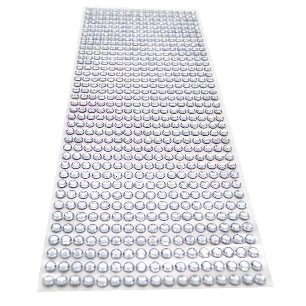 2520 pcs Rhinestone Stickers 5 Sheets 6mm DIY Self Adhesive Colorful Gem Rhinestone Embellishment Stickers Sheet Fits for Crafts,Body,Nail Makeup Festival Carnival (Silver)