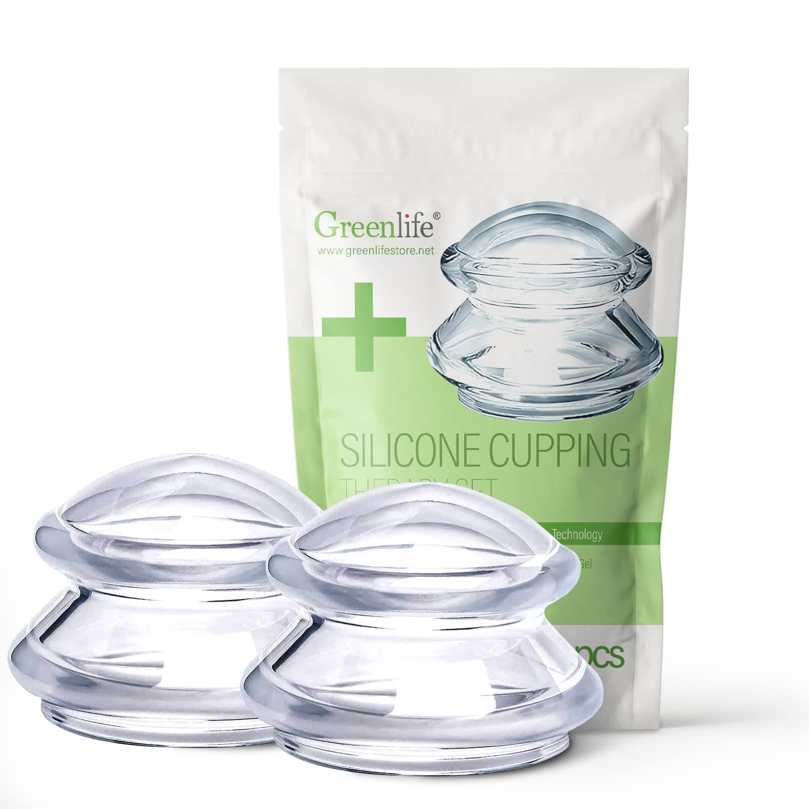 GreenLife Cupping Therapy Sets - Silicone Cups for Cupping Set Firm for Muscle Soreness Pain Relief Body Neck Knee, Self Massage Tool, Deep Muscle Massager, Anti Cellulite, Joint Pain Recovery,