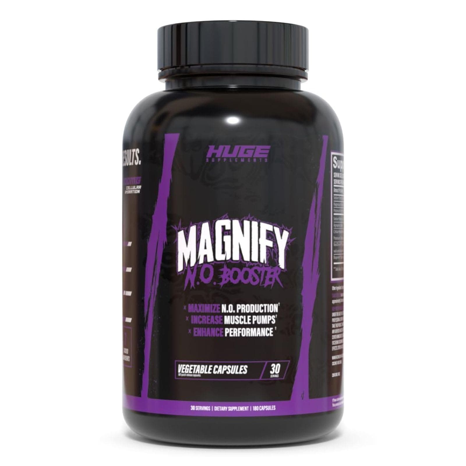 Huge Supplements Magnify Pump Pills & Nitric Oxide Booster, Enhance Muscle Pumps, Fullness & Vascularity, Science-Backed Ingredients - NO3-T Nitrates, Agmatine Sulfate, VasoDrive-AP (180 Capsules)