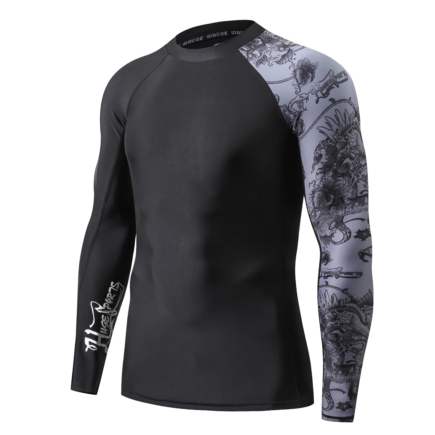 HUGE SPORTS mens Athletic Rash Guard Shirt (pack of 1)