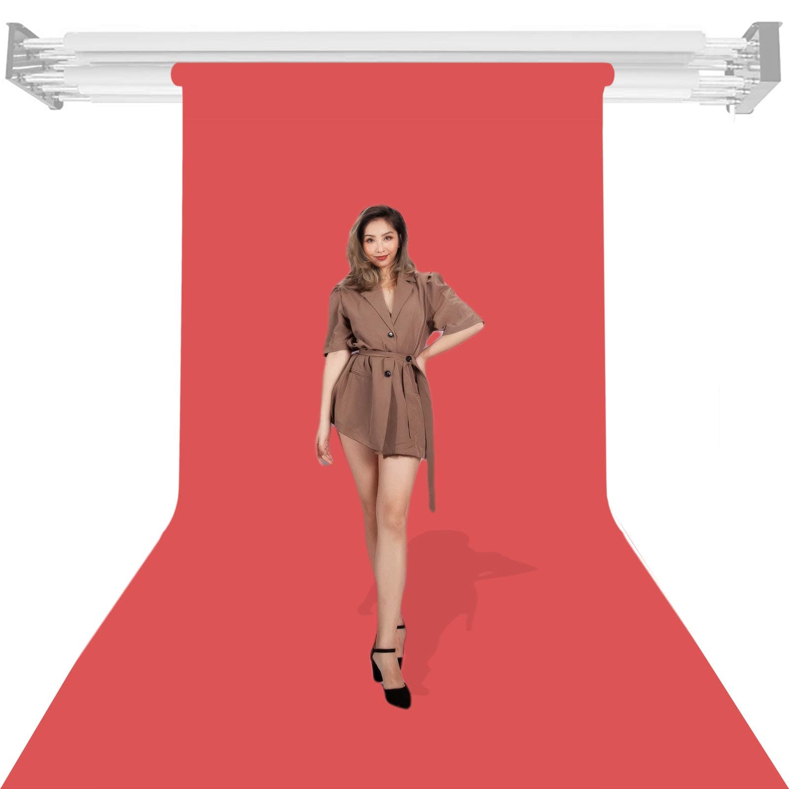 Superior Seamless Background Paper Backdrop 1.35 x 10m, Cherry, Portrait Backdrops Paper Roll for Photo Video Studio Filming Product Photography Exhibitions Window Displays Fashion Shooting