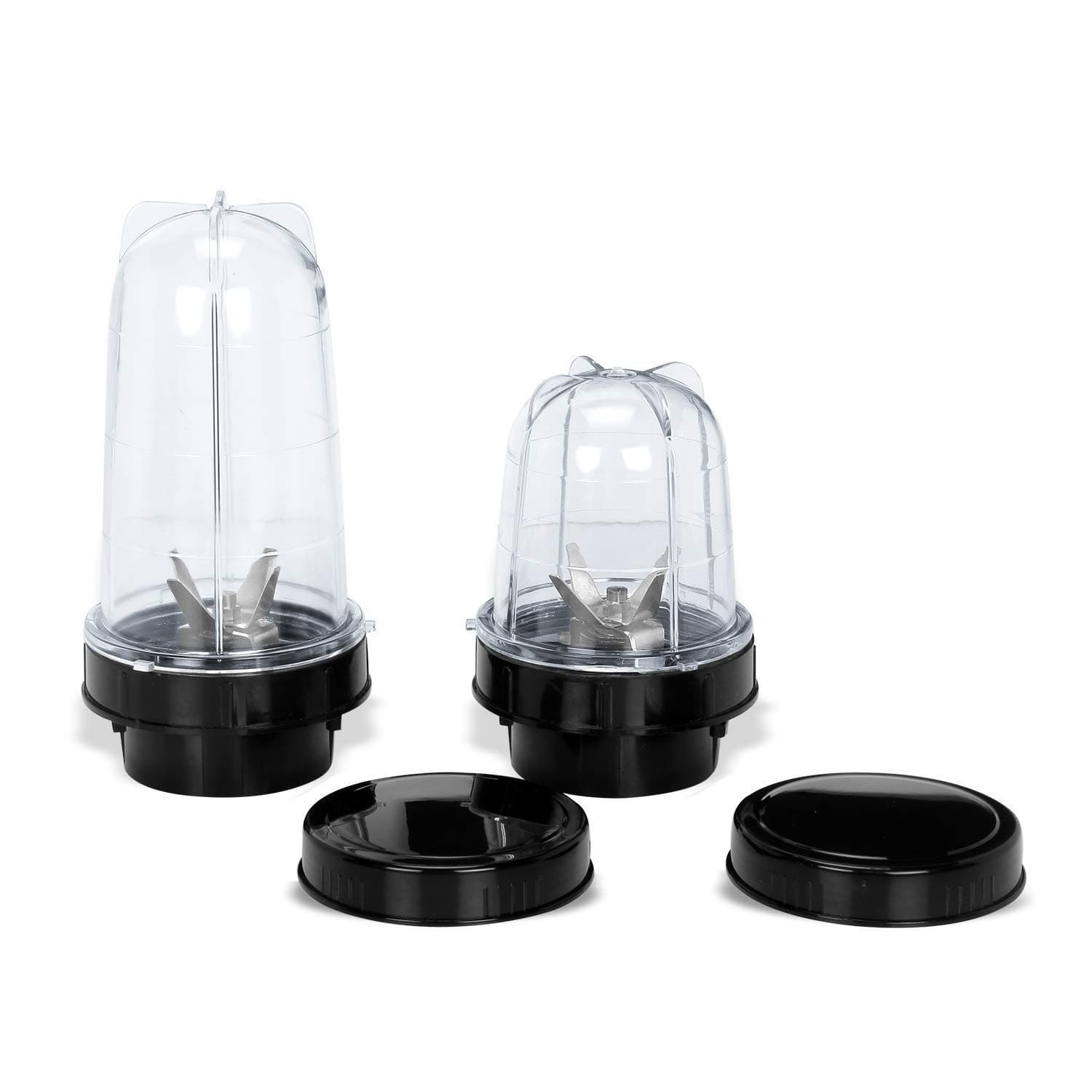 Goldwinner Super Eco Bullet Jar for Mixer Grinder Set of 2 (530 ML & 350 ML) ABS Transparent Plastic, Black