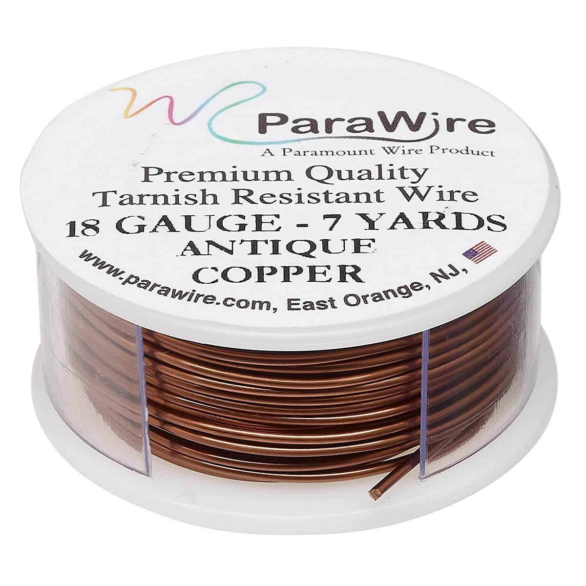 ParaWire Antique Copper Craft Wire 18-Gauge 7-Yards Pure Copper Tarnish-Resistant Enameled Wire