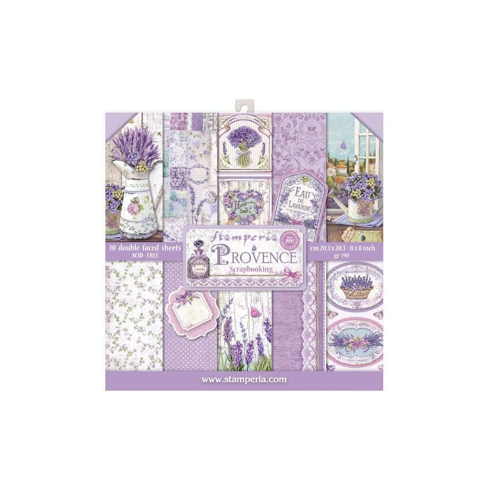 STAMPERIA INTERNATIONAL, KFT PAPER PAD 8X8 10PK PROVENCE, 20.3 x 20.3 (8" x 8"), Multicoloured