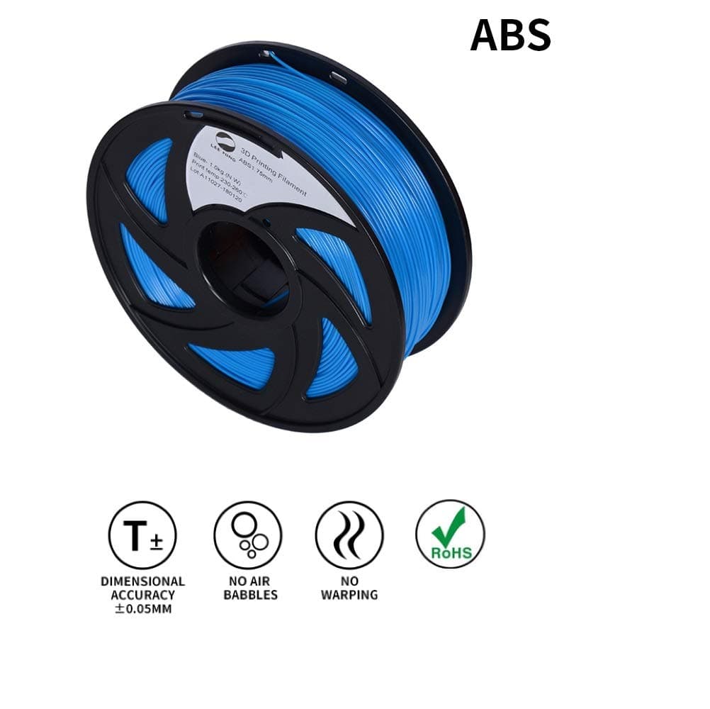 LEE FUNG ABS 3D Printer Filament 1.75mm,1kg (2.2lbs) Spool, Dimensional Accuracy +/- 0.05 mm Blue