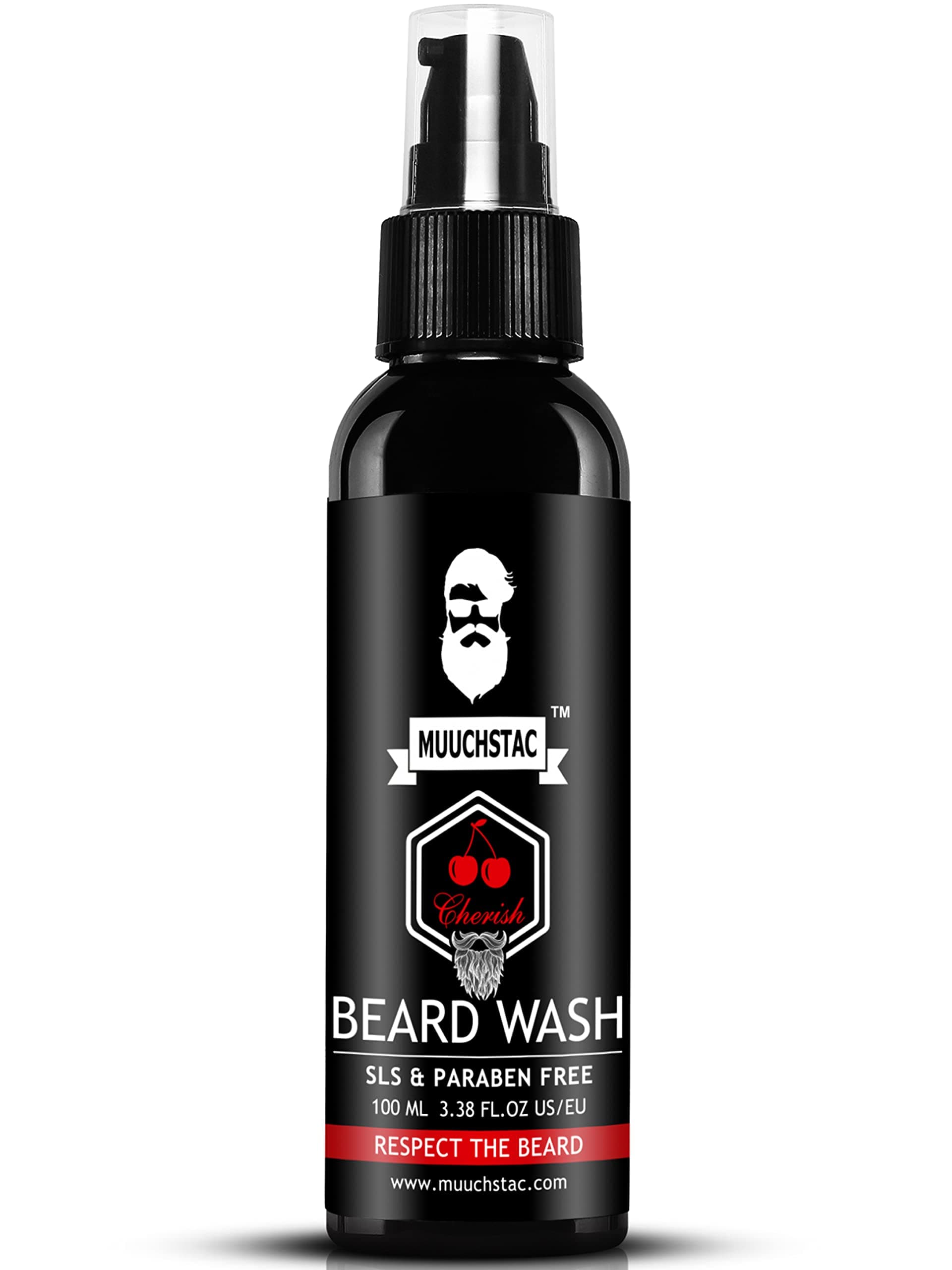 Muuchstac Cherish Beard Wash, Reduces beard Itchiness & Softens beard, No SLS, Silicone and Paraben, Tea tree and Rosemary Oil, 100 Ml.