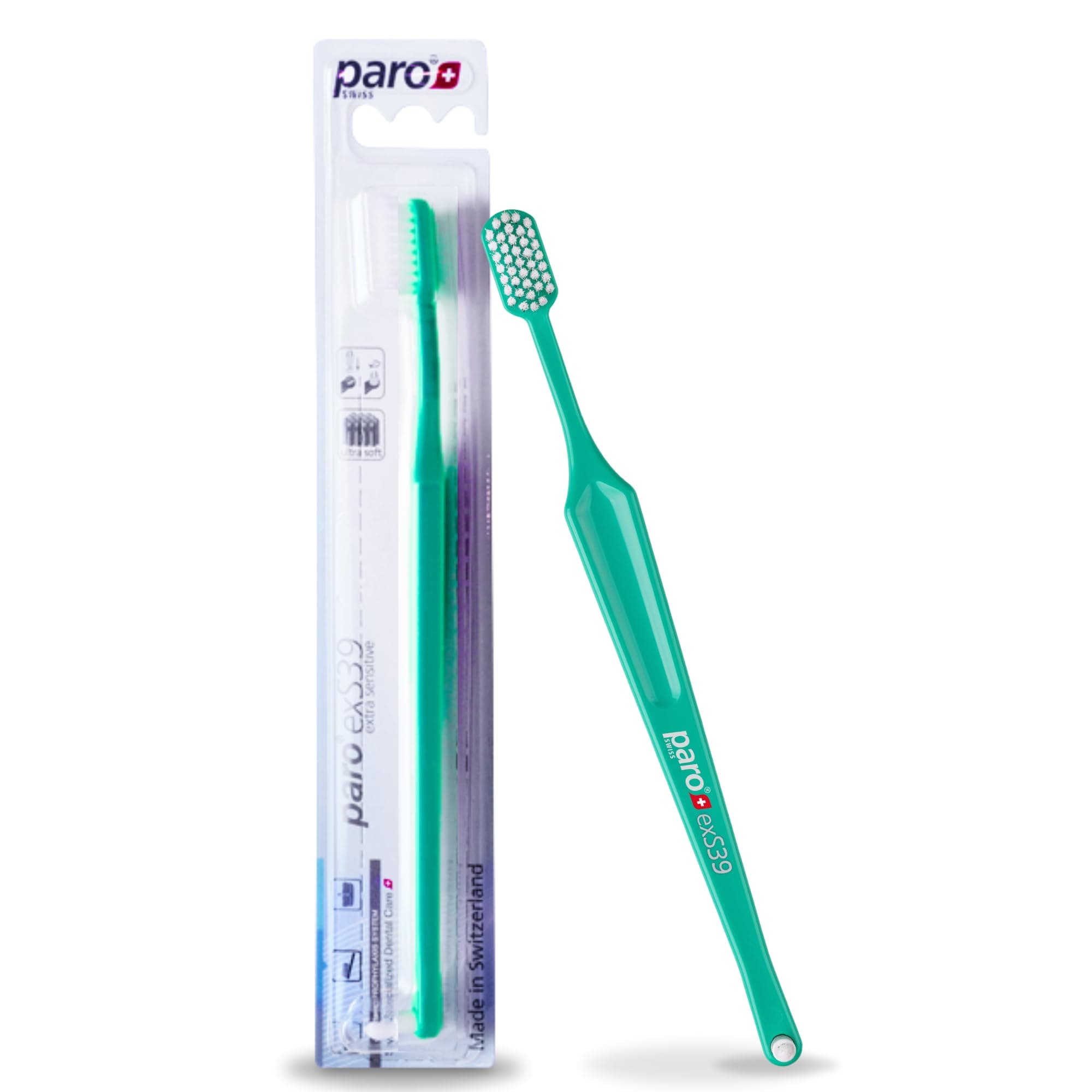 Swiss exS39 Extra Sensitive Toothbrush with Interspace Brush F | Dual Features | Ultra Soft Bristles | Unisex | (Single)