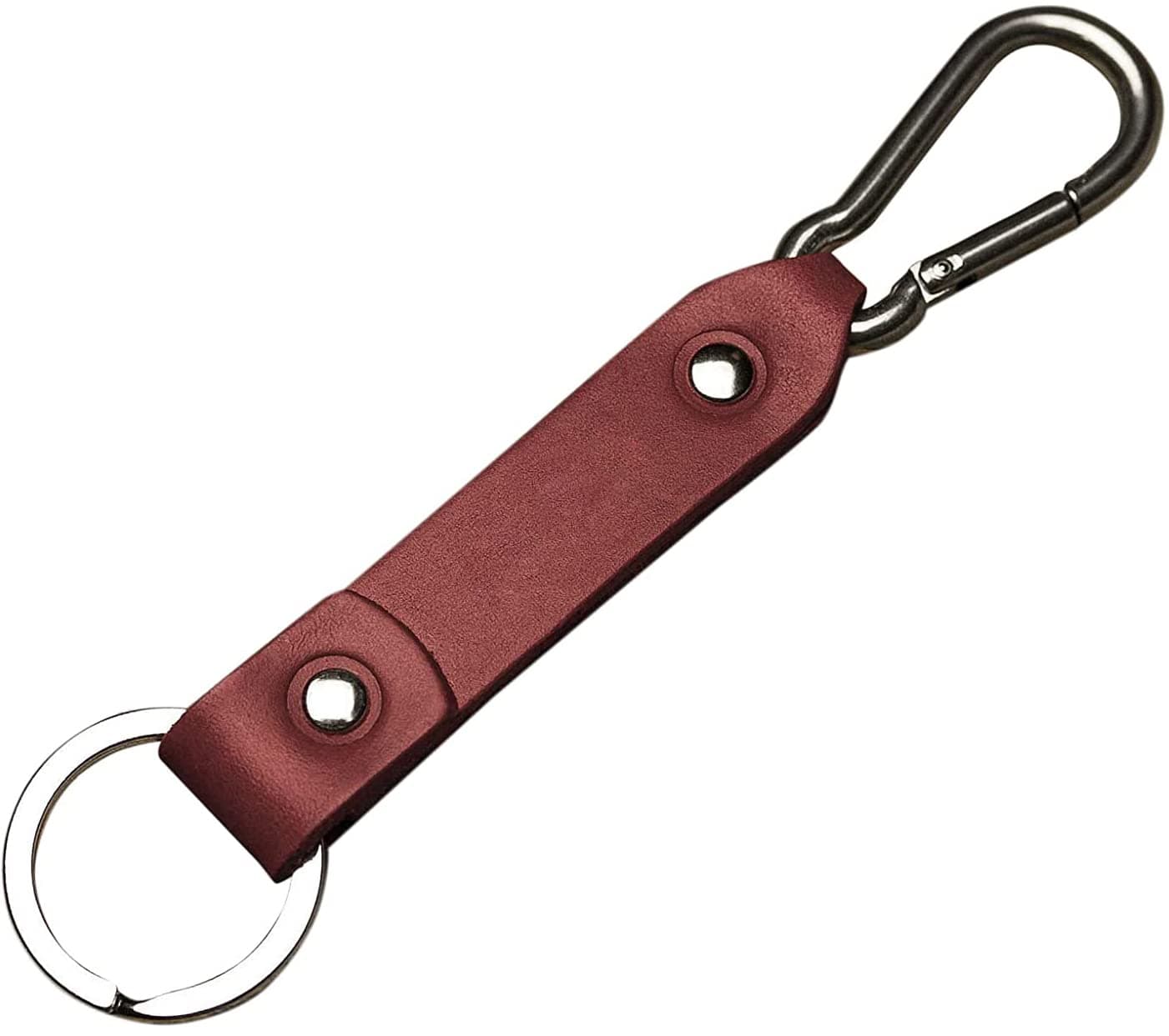 Red leather key chain, ring, keychain, boyfriend fob carabiner hook holder clip keyring groomsmen gift