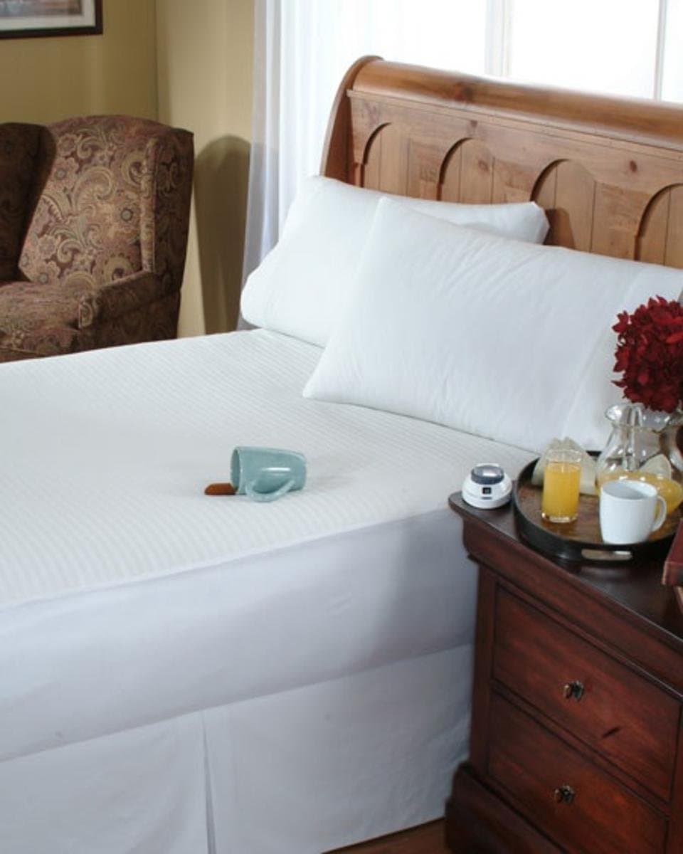 SoftHeat - California King Heated Mattress Pad, Soft Heated Bedding with Micro-Thin Wires, Safe & Warm Low-Voltage Technology (Dobby Stripe, California King)