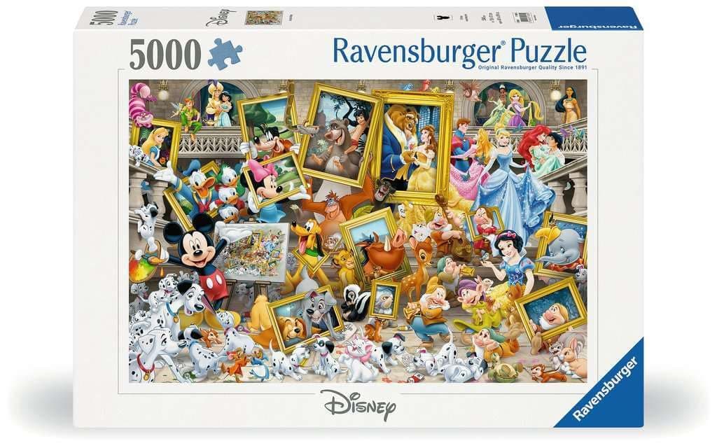 Ravensburger 5000‑Piece Disney Multicharacter Puzzle – Over 60 Iconic Disney Characters Collage in Bright Portrait Frames, SoftClick Precision Fit on Linen-Matte Board | 17432‑4