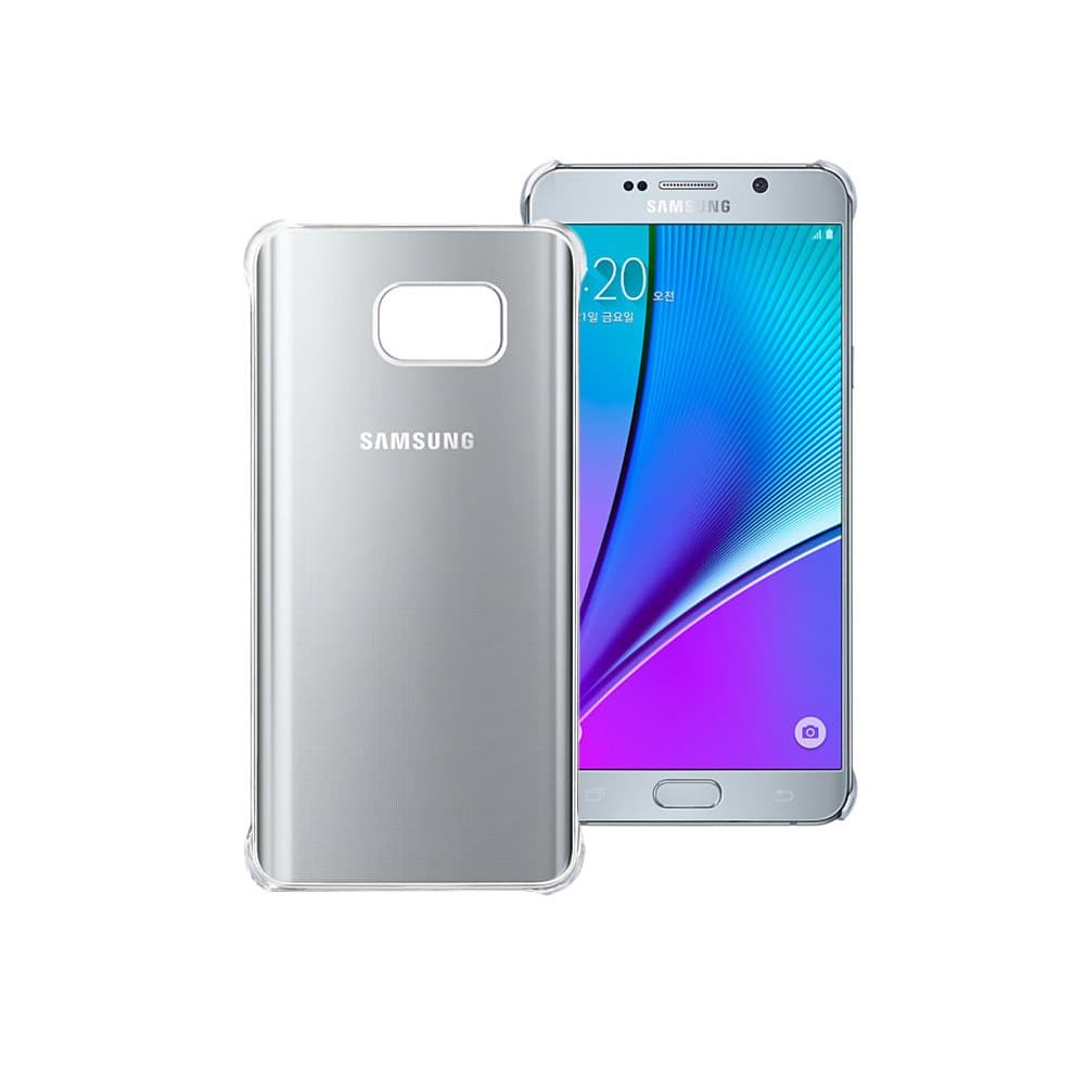 Samsung Galaxy Note5 Glossy Cover Case EF-QN920M for Samsung Galaxy Note 5 (SM-N920) - Retail Packaging, Glossy Silver