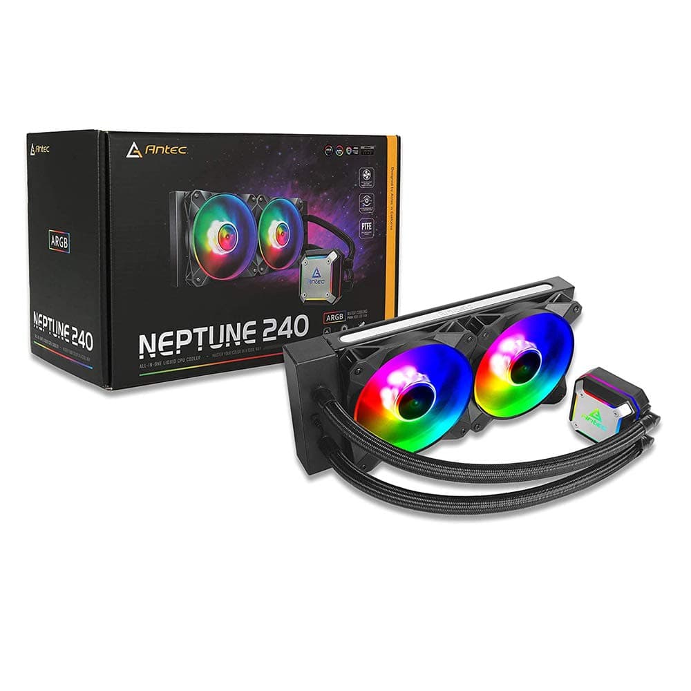 Antec Neptune 240 ARGB All-in-one Liquid CPU Cooler with Aluminum Radiator and Latest Intel/AMD XTR4 Support