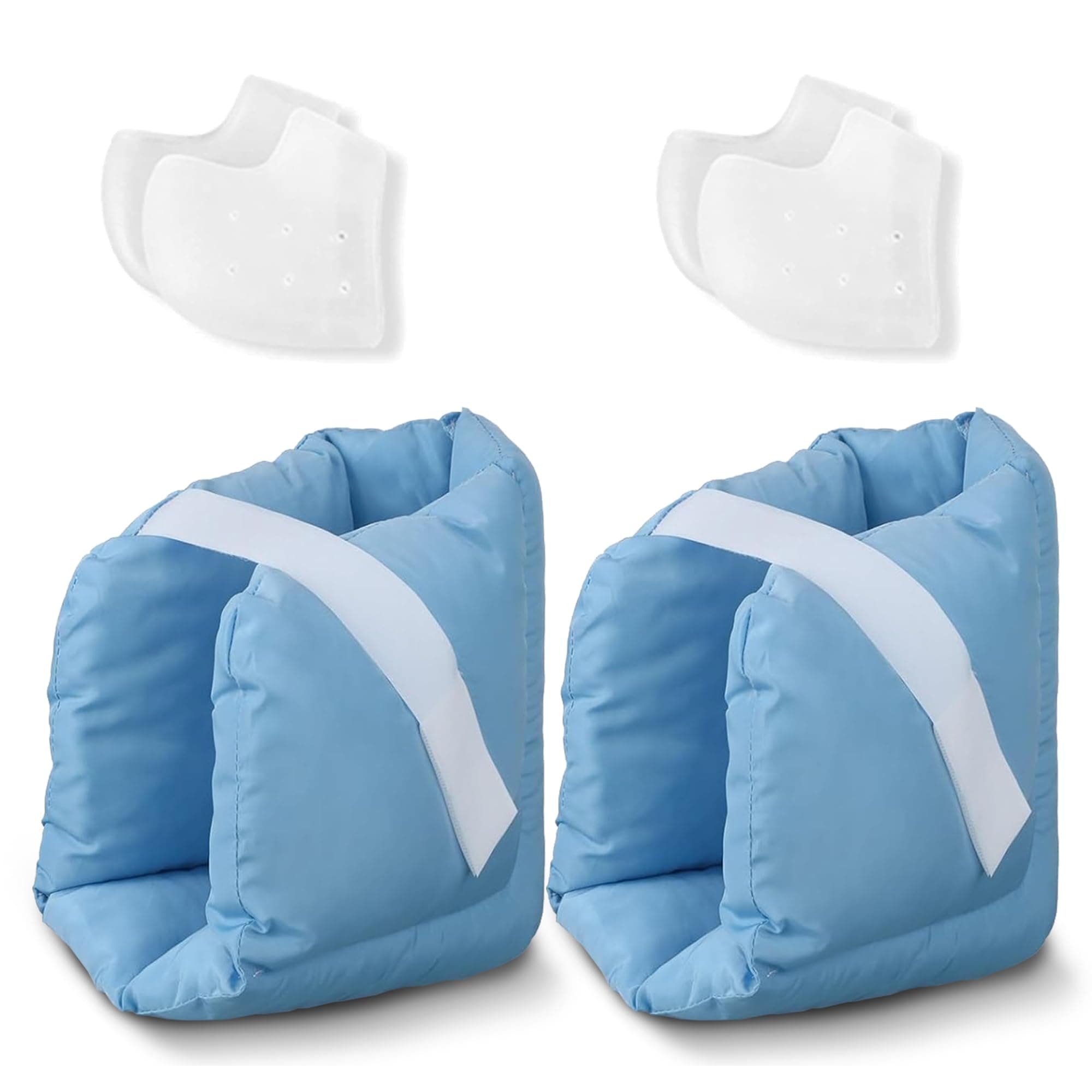 Heel protectors for pressure sores and Heel protectors（ 1 Pair ），Bedsores for Healing Therapy of Heel Pressure and Deep Tissue Injury,Heel Cushions for Heel Pain Relief，Heel,Adjustable in Size, Blue