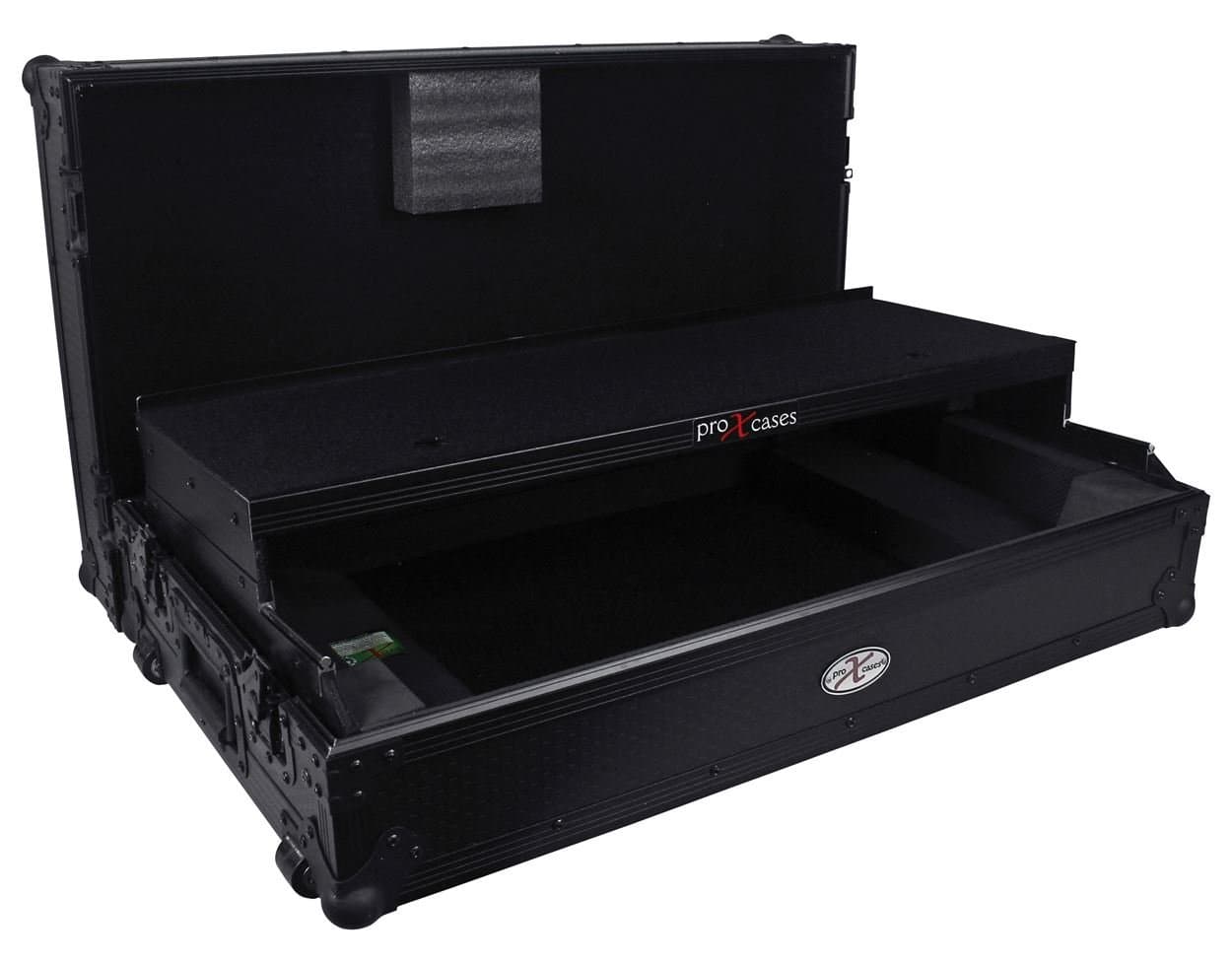 ProX XS-NS7IIWLTBL All Black DJ Travel Flight Case For Numark NS7II NS7 II