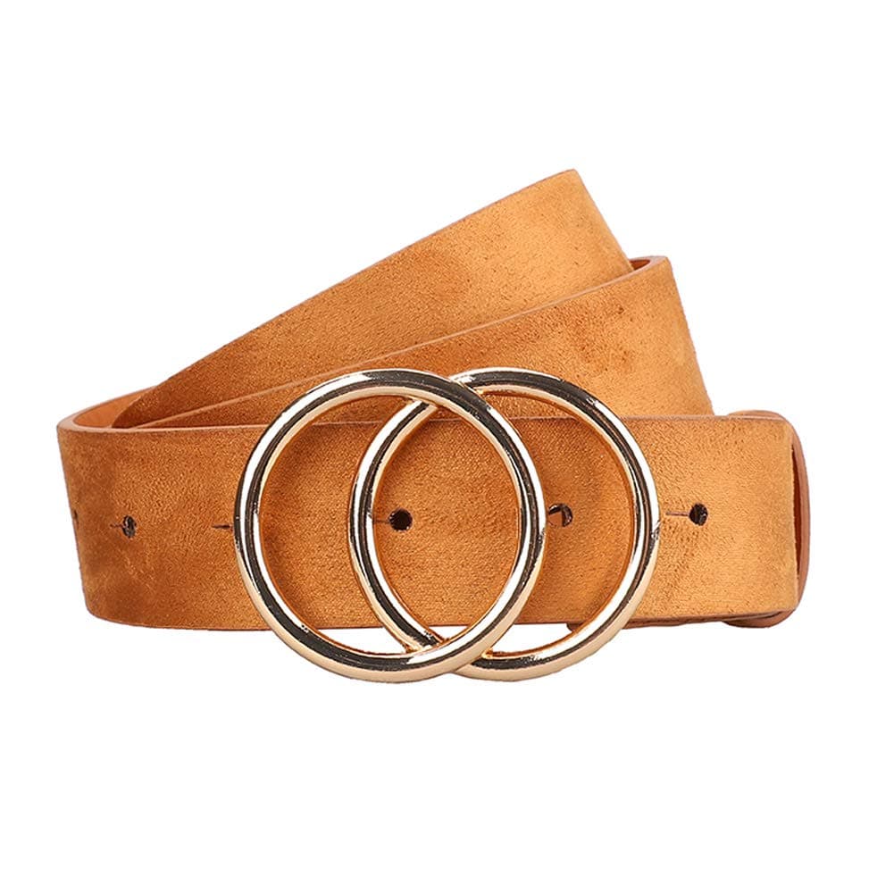 EarndaWomen's Leather Belt Fashion Soft Faux Leather Waist Belts For Jeans Dress